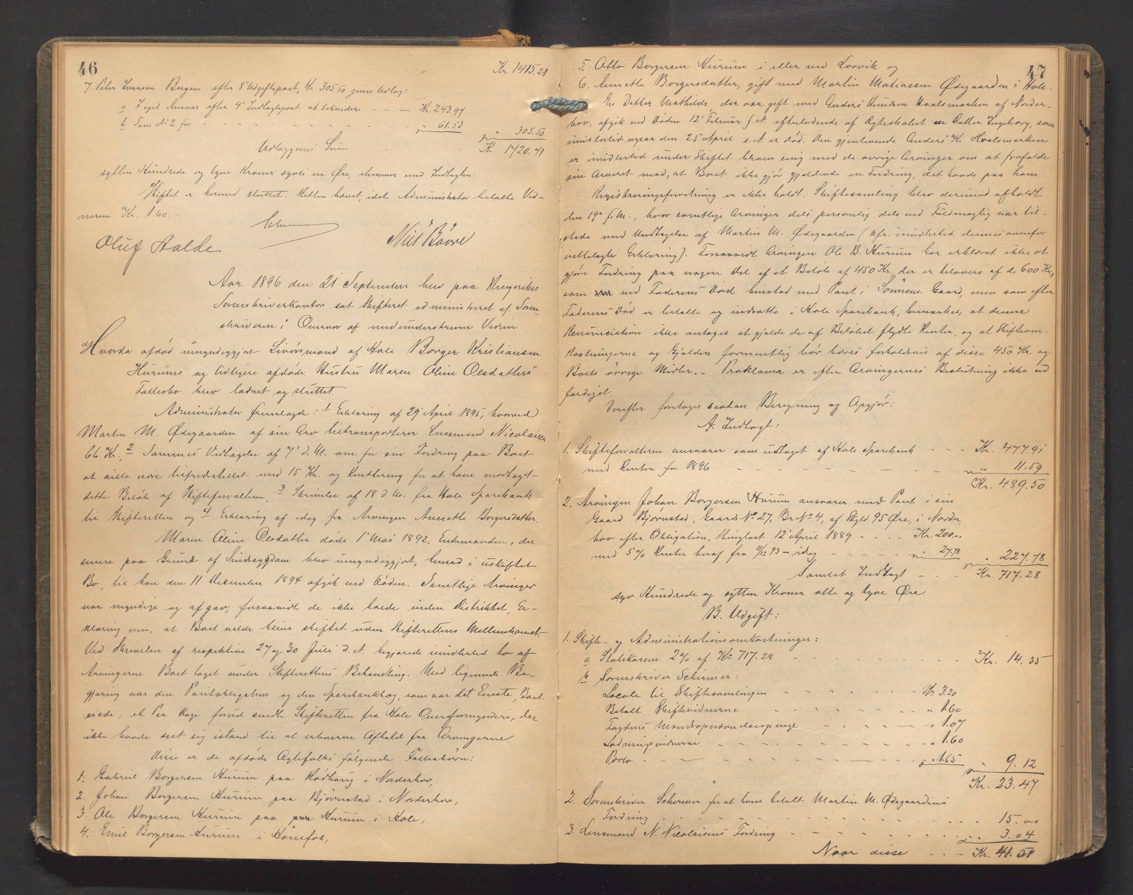 Ringerike sorenskriveri, AV/SAKO-A-105/H/Hb/Hbd/Hbda/L0011: Skifteutlodningsprotokoll, 1896-1904, p. 46-47