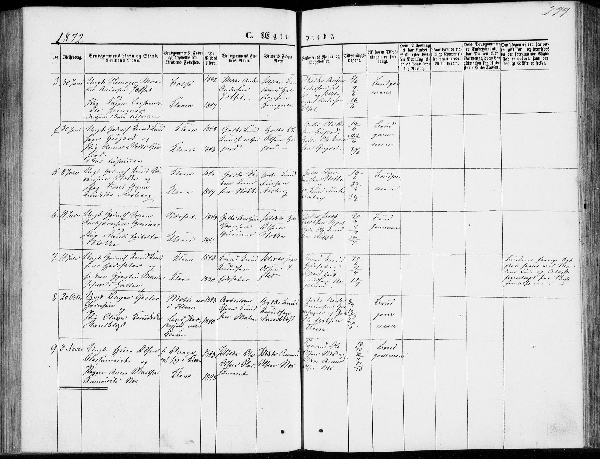 Ministerialprotokoller, klokkerbøker og fødselsregistre - Møre og Romsdal, SAT/A-1454/557/L0681: Parish register (official) no. 557A03, 1869-1886, p. 299