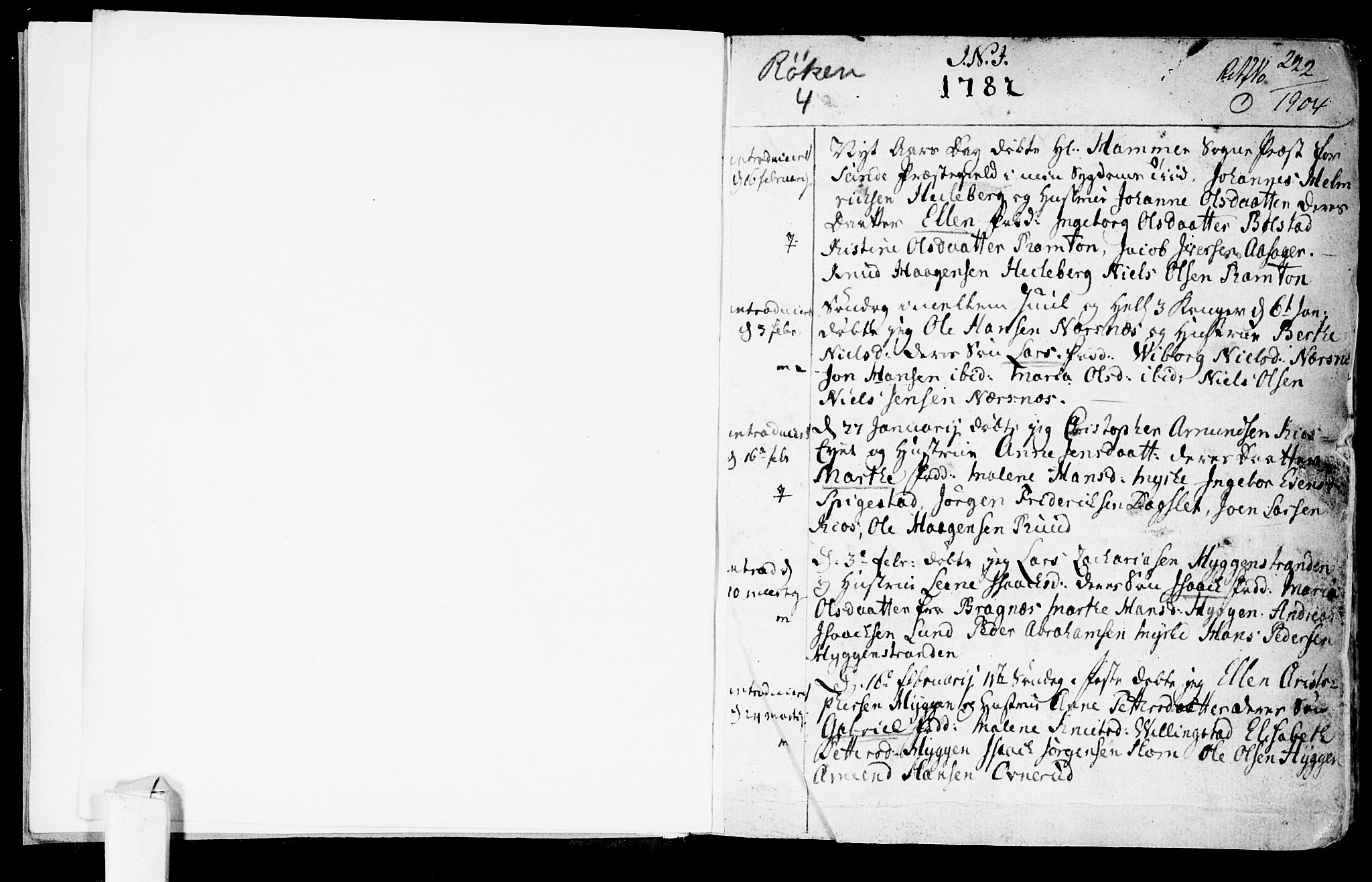 Røyken kirkebøker, SAKO/A-241/F/Fa/L0003: Parish register (official) no. 3, 1782-1813, p. 1