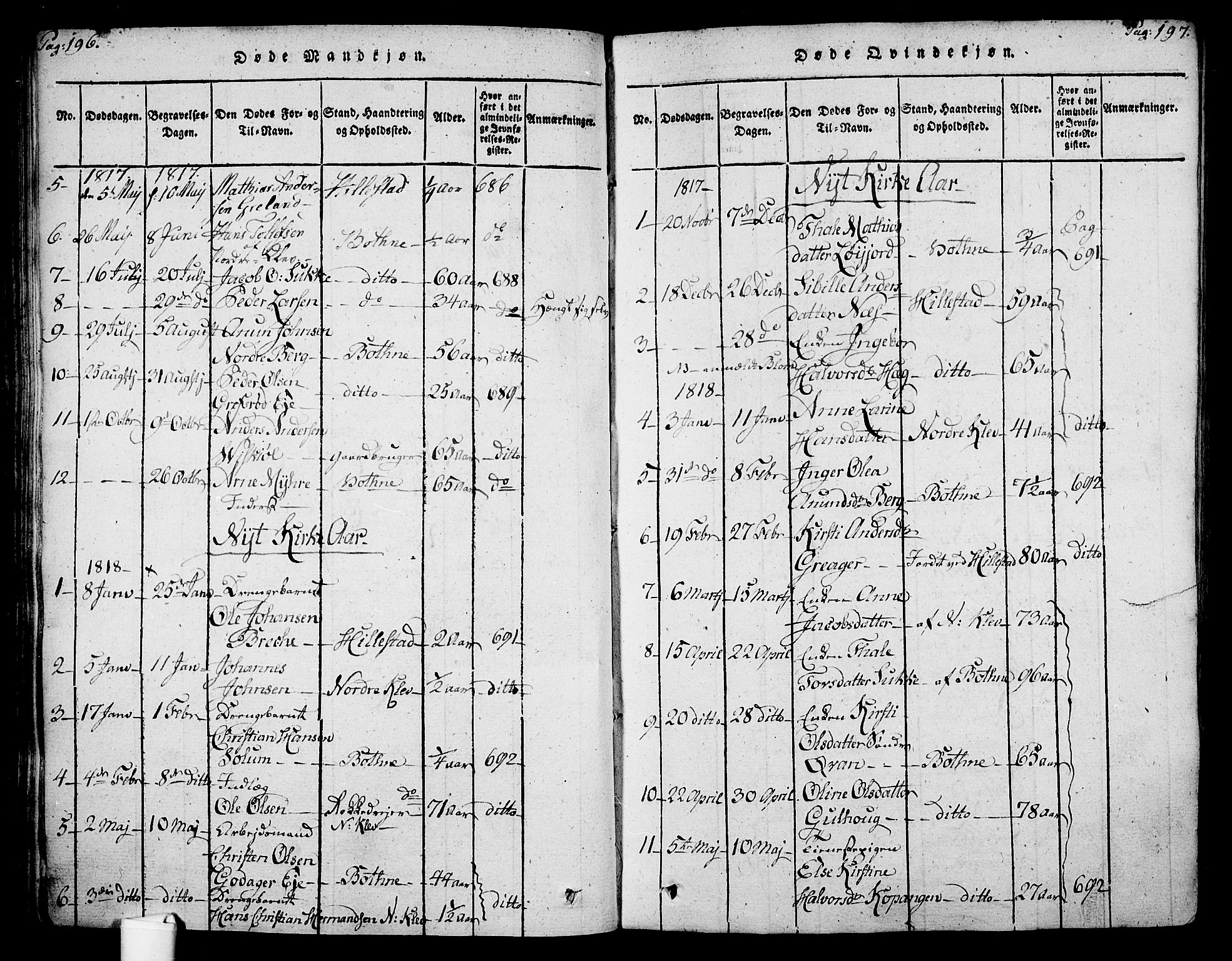 Botne kirkebøker, AV/SAKO-A-340/F/Fa/L0005: Parish register (official) no. I 5, 1814-1836, p. 196-197