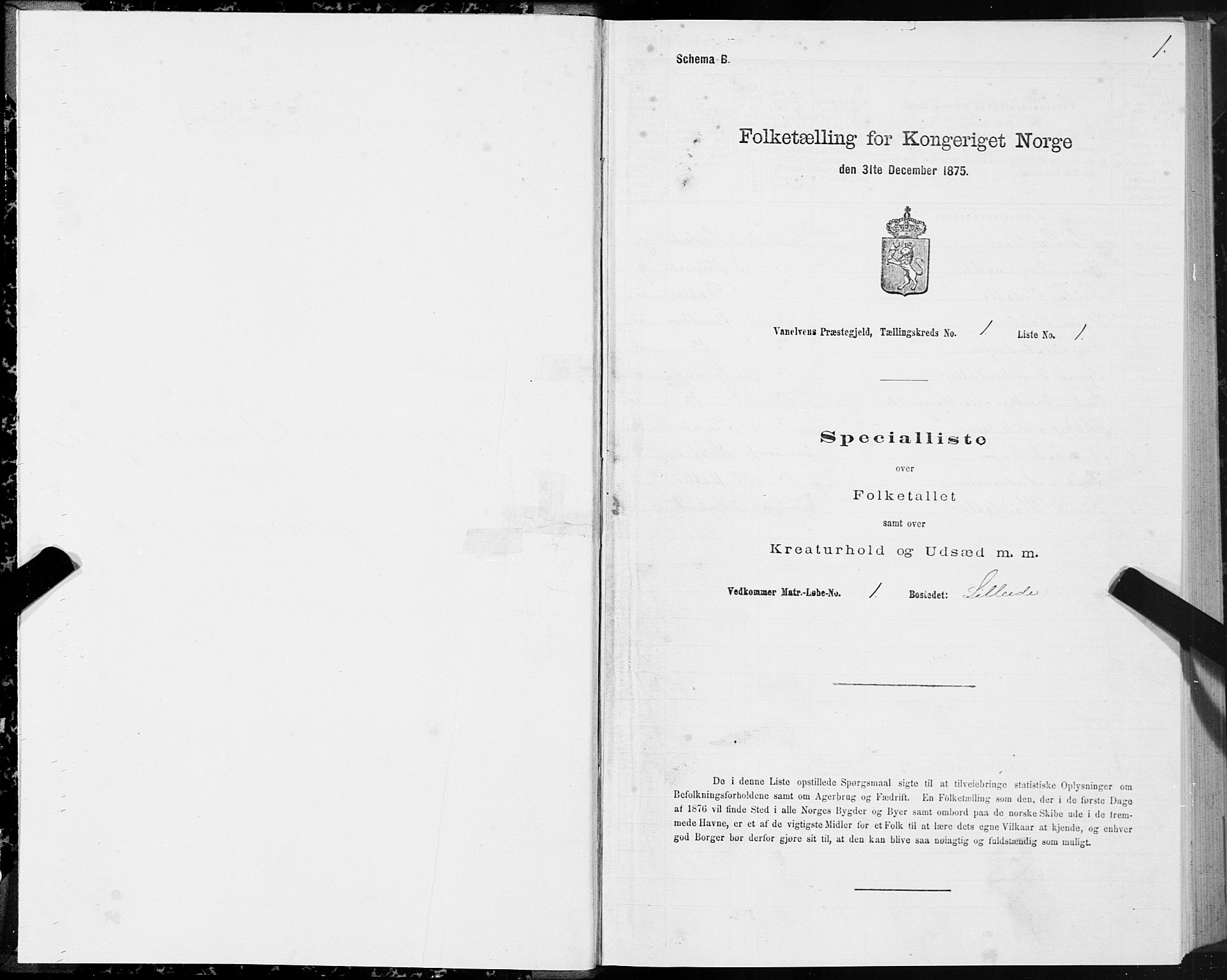 SAT, 1875 census for 1511P Vanylven, 1875, p. 1001