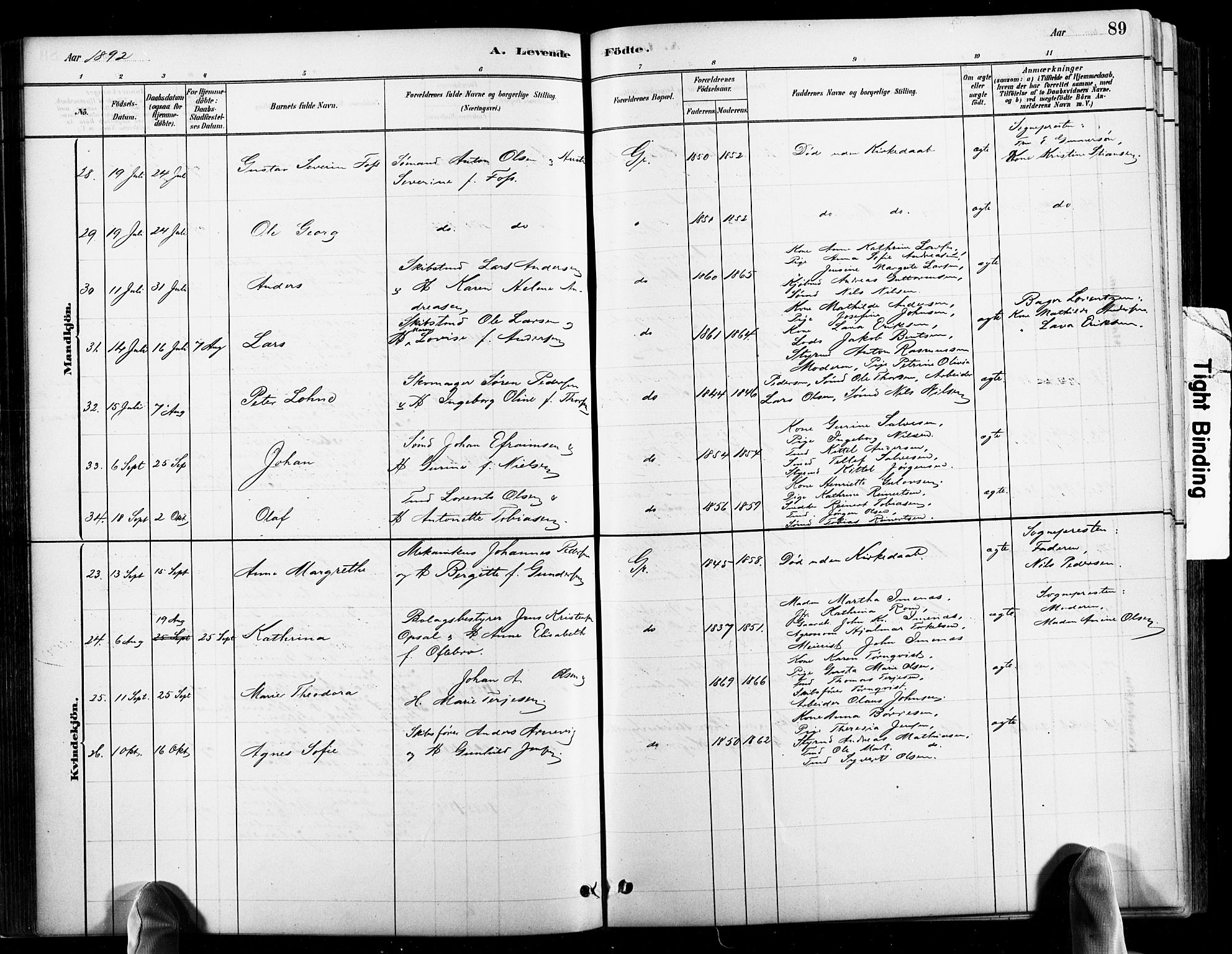 Grimstad sokneprestkontor, AV/SAK-1111-0017/F/Fb/L0001: Parish register (copy) no. B 1, 1881-1922, p. 89