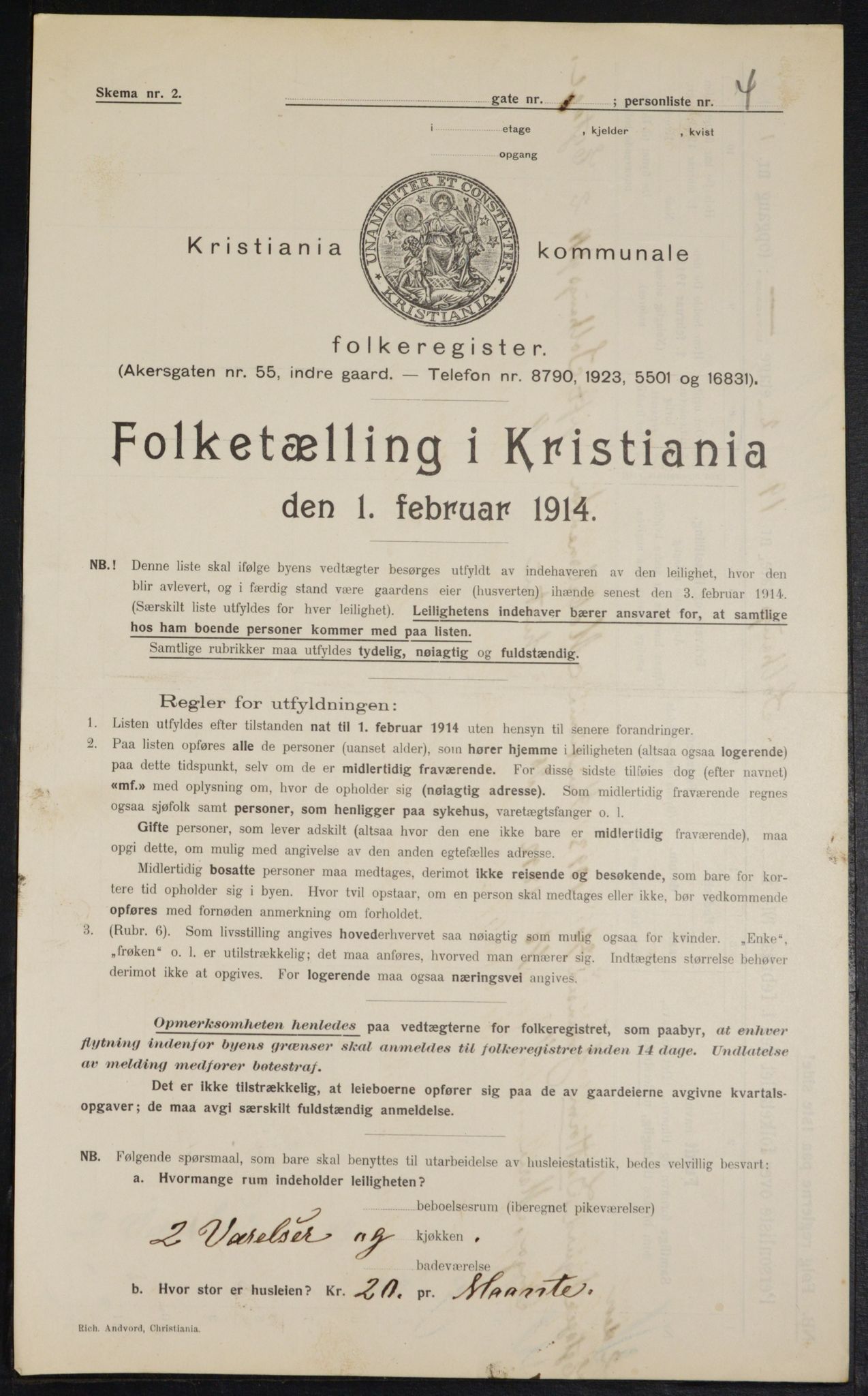 OBA, Municipal Census 1914 for Kristiania, 1914, p. 99378