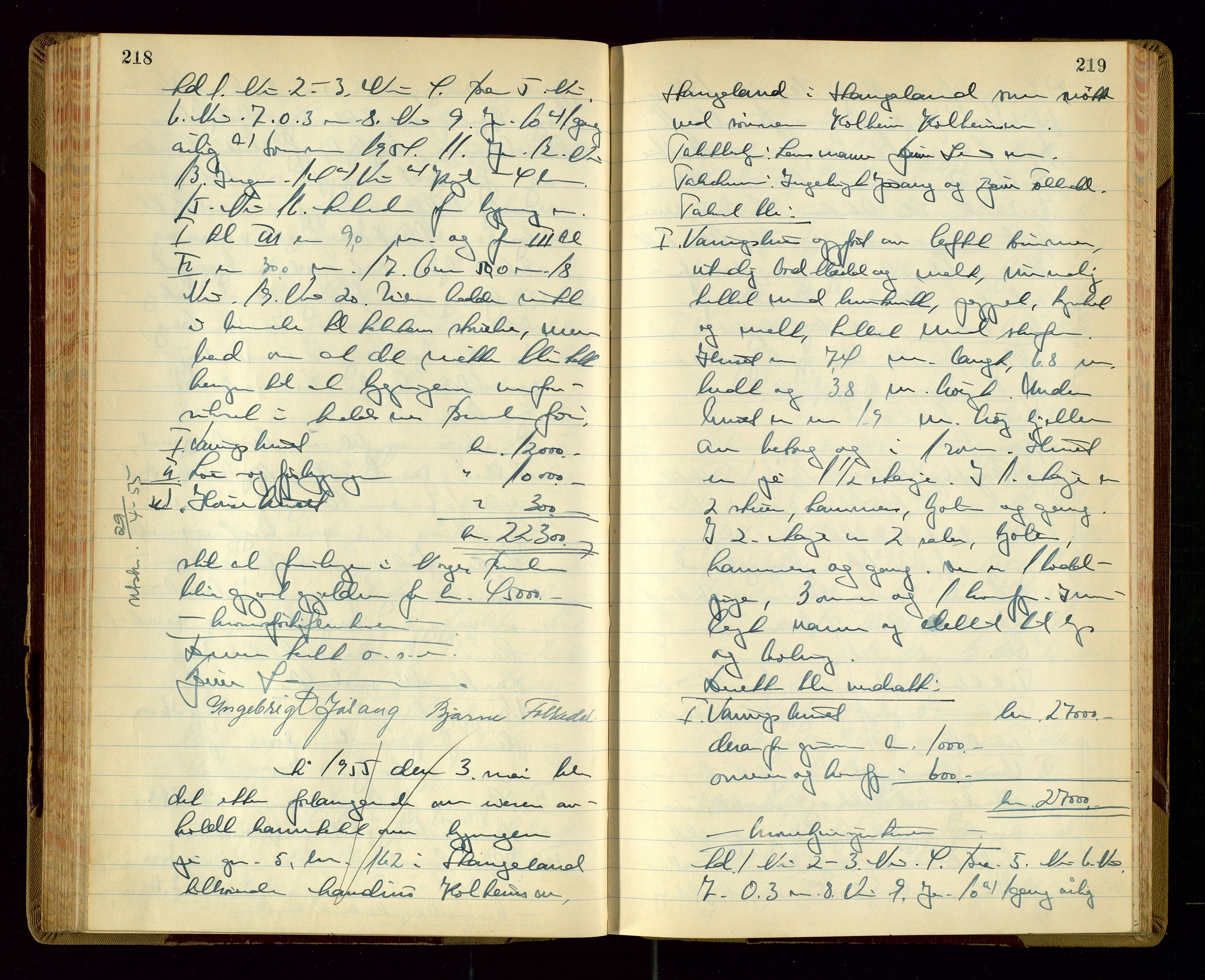 Avaldsnes lensmannskontor, AV/SAST-A-100286/Goa/L0010: "Branntakstprotokoll", 1955, p. 218-219