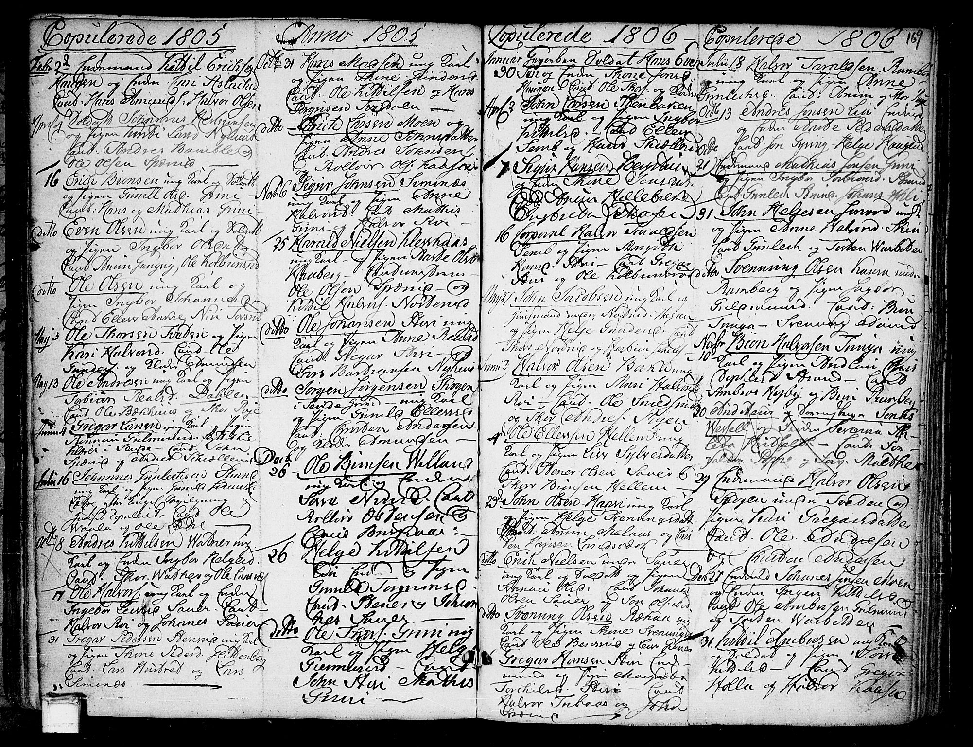Heddal kirkebøker, SAKO/A-268/F/Fa/L0004: Parish register (official) no. I 4, 1784-1814, p. 169