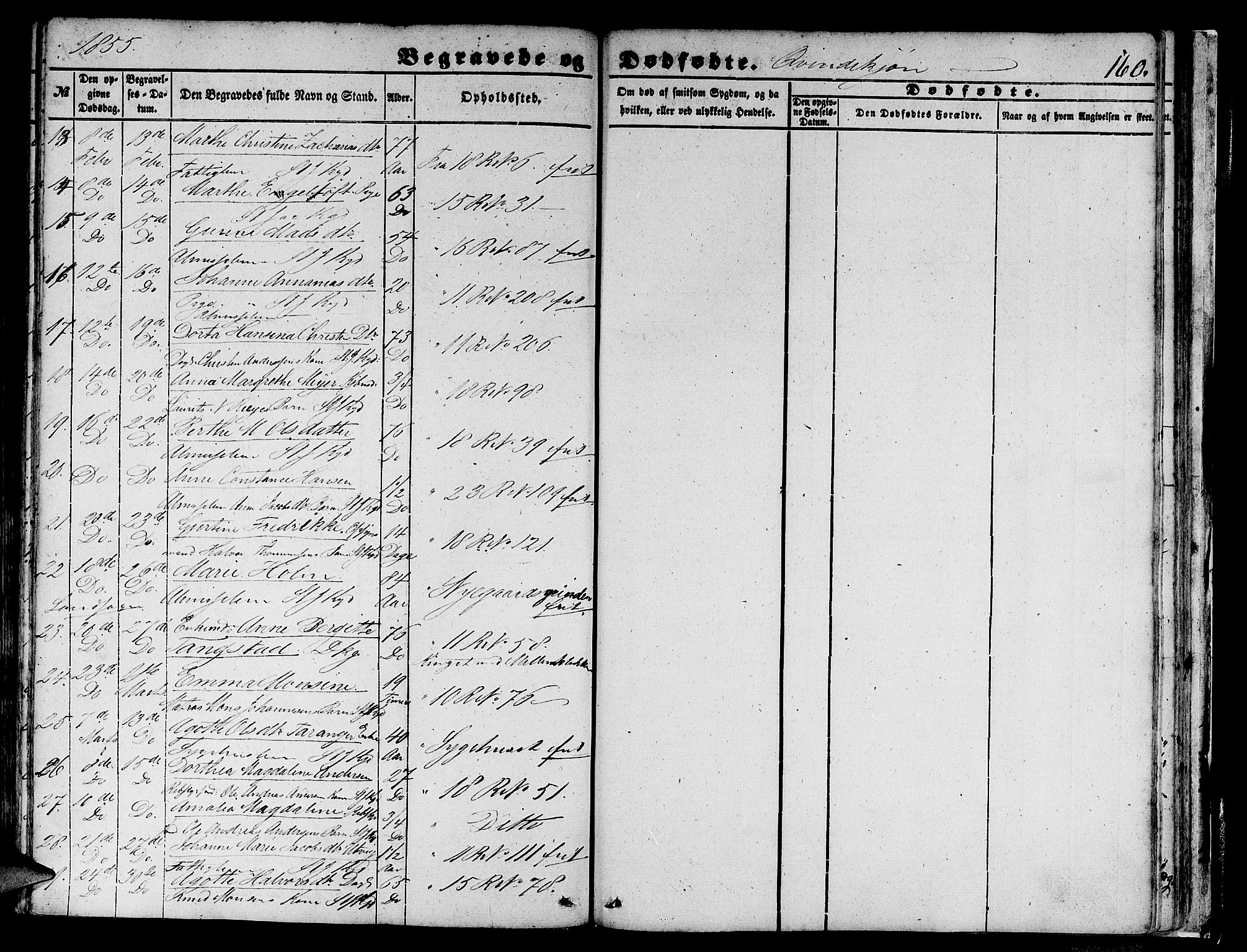 Domkirken sokneprestembete, SAB/A-74801/H/Hab/L0038: Parish register (copy) no. E 2, 1847-1859, p. 160