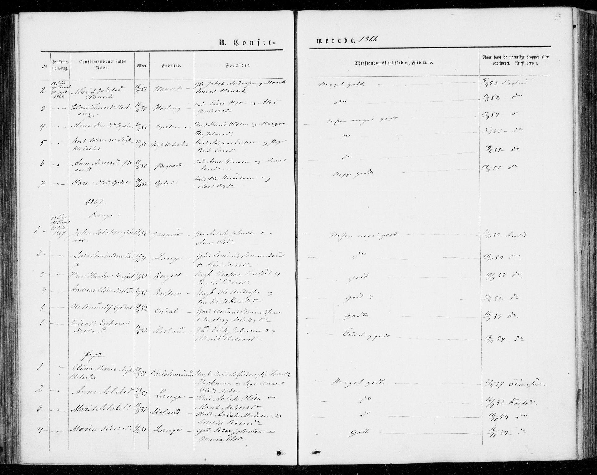 Ministerialprotokoller, klokkerbøker og fødselsregistre - Møre og Romsdal, SAT/A-1454/554/L0643: Parish register (official) no. 554A01, 1846-1879, p. 153