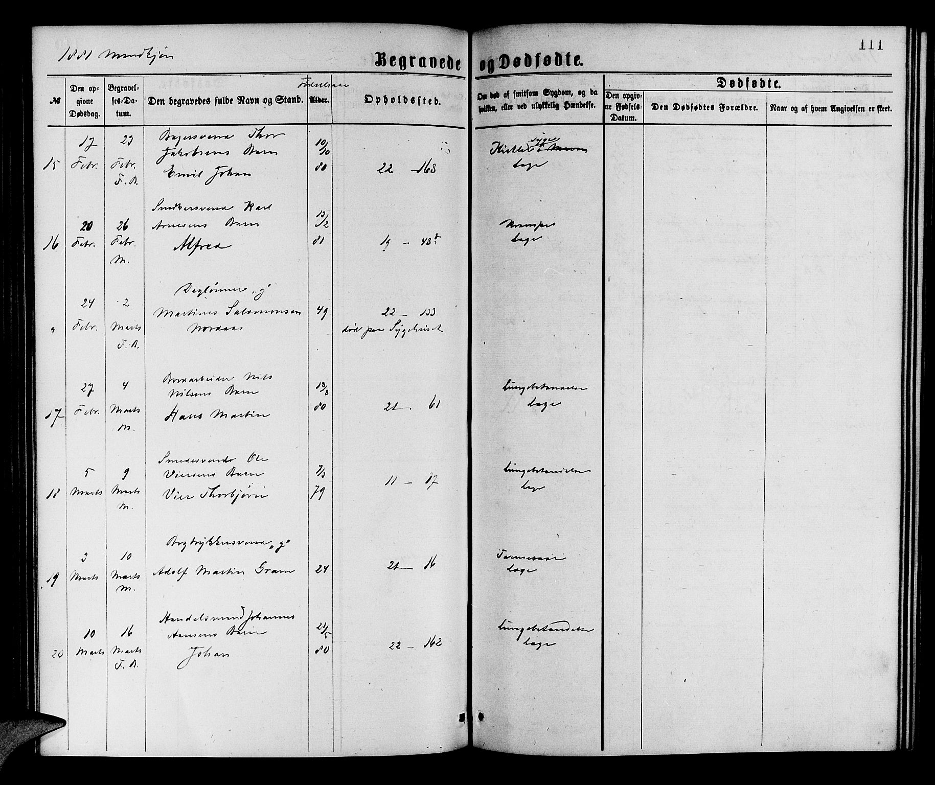 Korskirken sokneprestembete, AV/SAB-A-76101/H/Hab: Parish register (copy) no. E 3, 1871-1883, p. 111