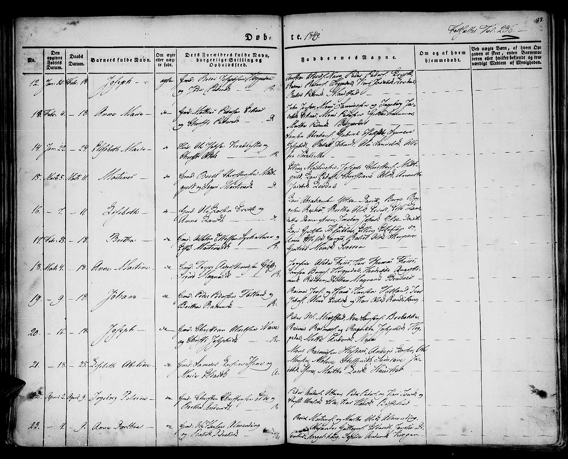 Davik sokneprestembete, AV/SAB-A-79701/H/Haa/Haaa/L0004: Parish register (official) no. A 4, 1830-1849, p. 98