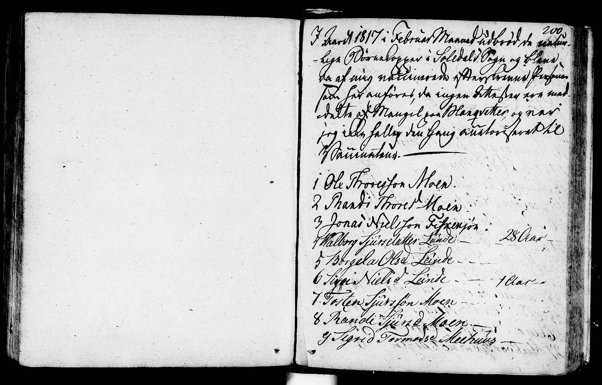 Suldal sokneprestkontor, SAST/A-101845/01/IV/L0004: Parish register (official) no. A 4, 1800-1816, p. 200