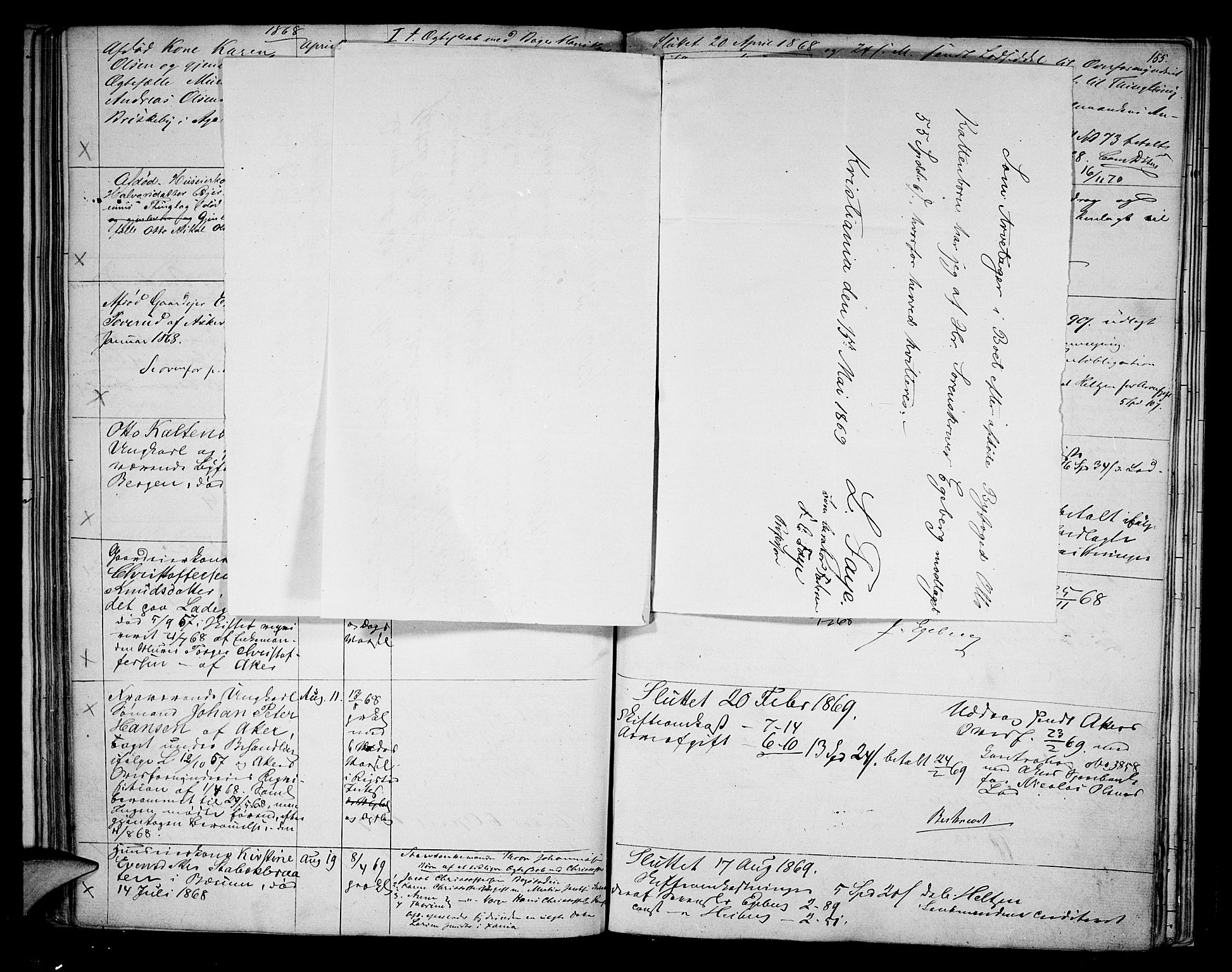 Aker sorenskriveri, AV/SAO-A-10895/H/Ha/Hac/L0002: Skiftelister, 1851-1880, p. 155
