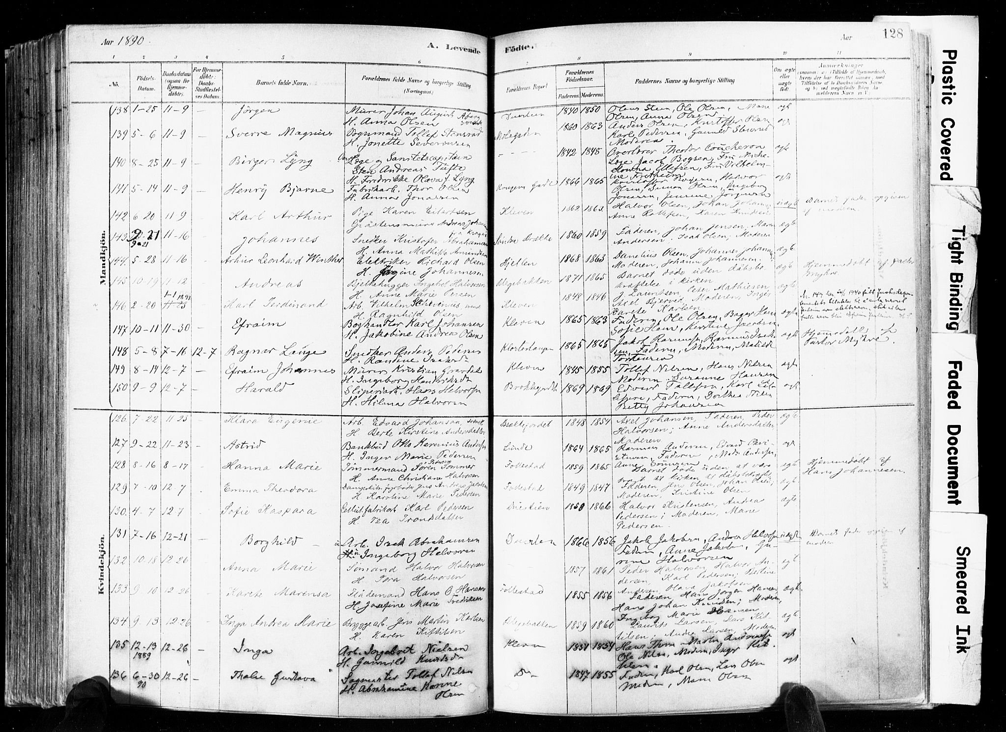 Skien kirkebøker, AV/SAKO-A-302/F/Fa/L0009: Parish register (official) no. 9, 1878-1890, p. 128