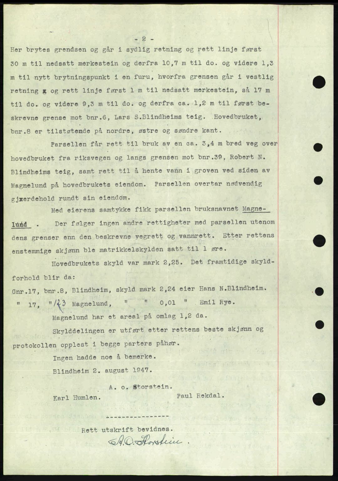 Nordre Sunnmøre sorenskriveri, AV/SAT-A-0006/1/2/2C/2Ca: Mortgage book no. A25, 1947-1947, Diary no: : 1370/1947