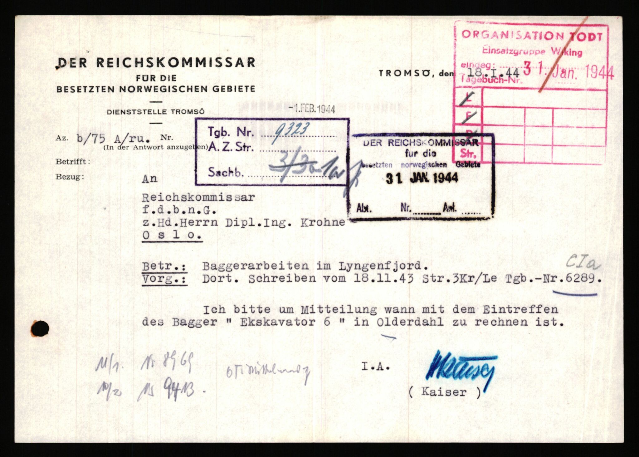 Tyske arkiver, Organisation Todt (OT), Einsatzgruppe Wiking, AV/RA-RAFA-2188/1/E/E2/E2d/L0023: Fähren und Anlegen, 1942-1944, p. 71