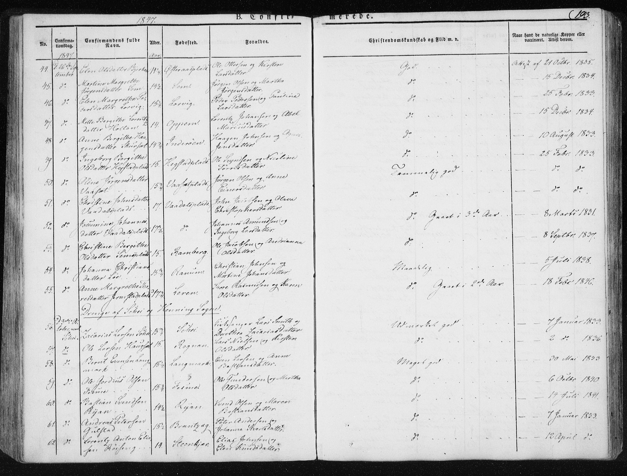 Ministerialprotokoller, klokkerbøker og fødselsregistre - Nord-Trøndelag, AV/SAT-A-1458/735/L0339: Parish register (official) no. 735A06 /1, 1836-1848, p. 193