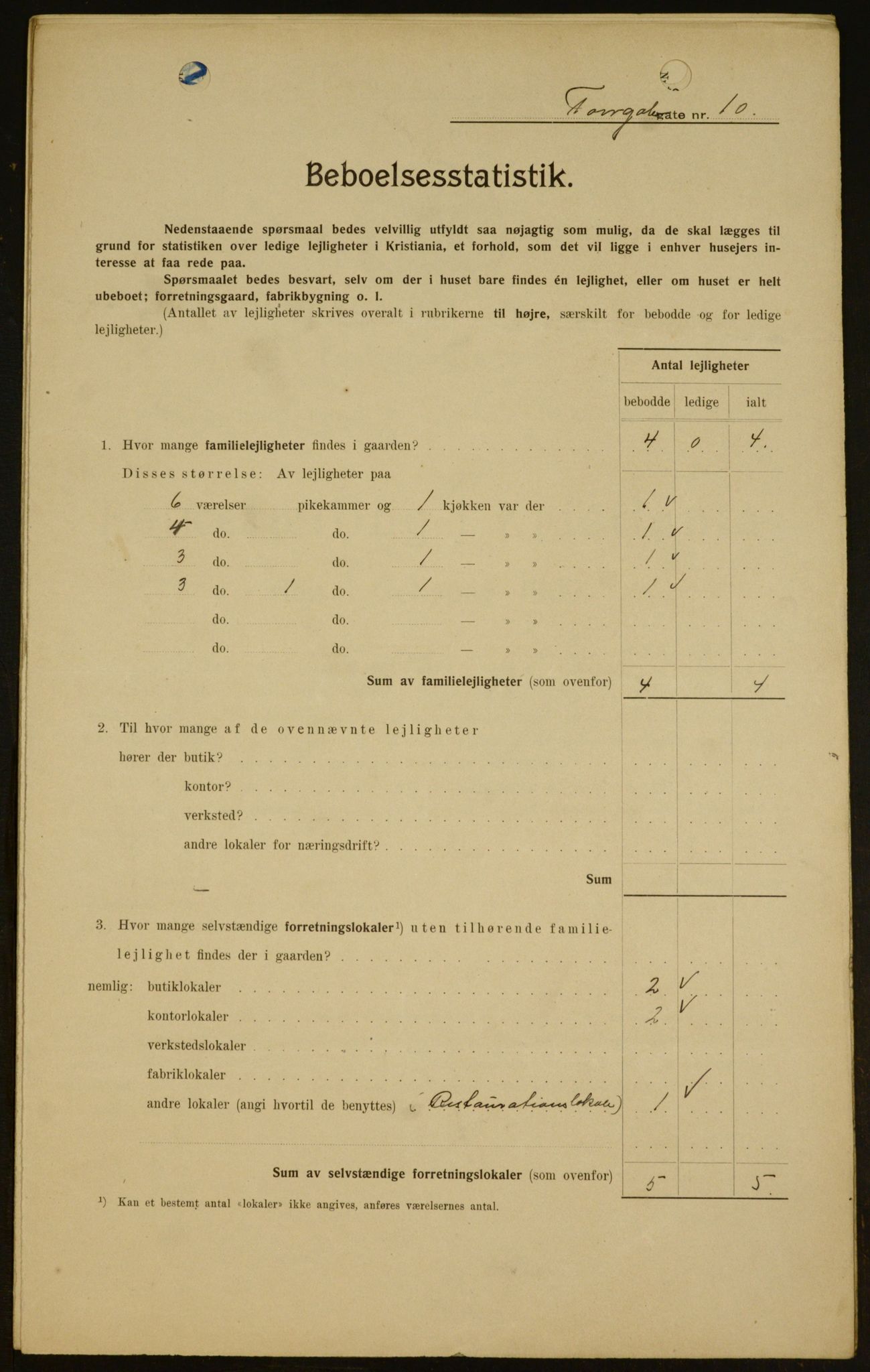 OBA, Municipal Census 1909 for Kristiania, 1909, p. 103371