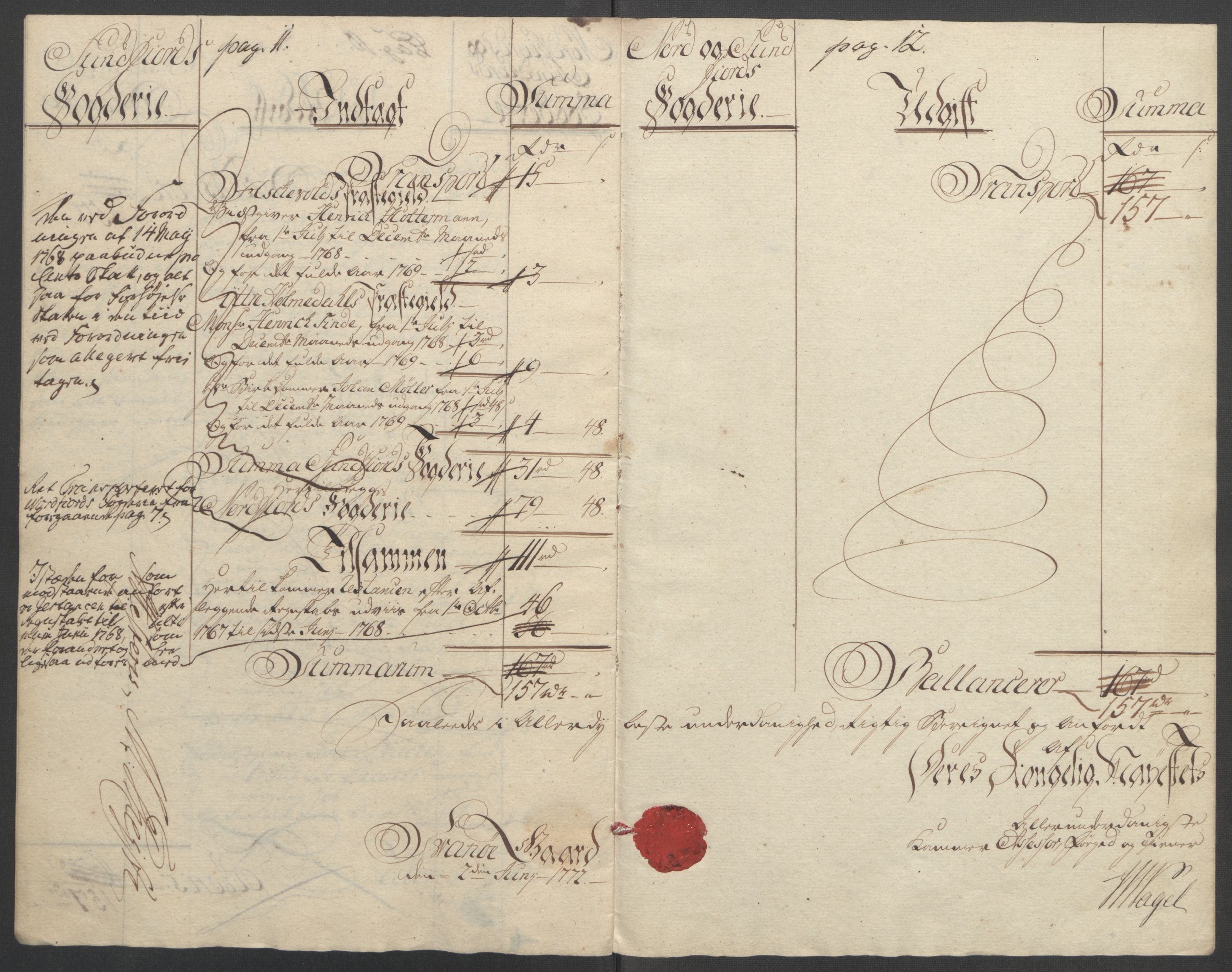 Rentekammeret inntil 1814, Reviderte regnskaper, Fogderegnskap, RA/EA-4092/R53/L3550: Ekstraskatten Sunn- og Nordfjord, 1762-1771, p. 261