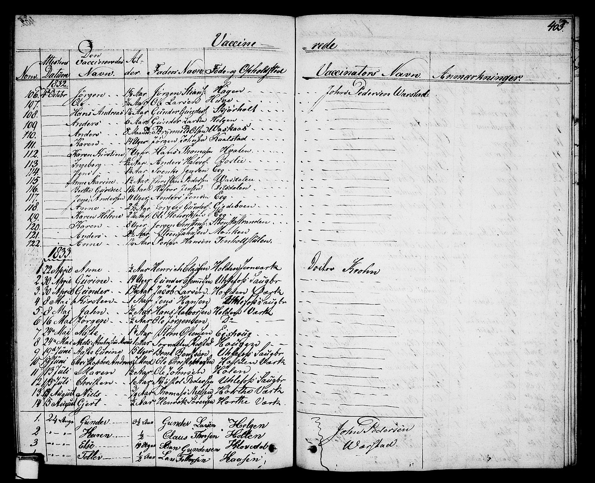 Holla kirkebøker, AV/SAKO-A-272/G/Ga/L0002: Parish register (copy) no. I 2, 1830-1848, p. 403