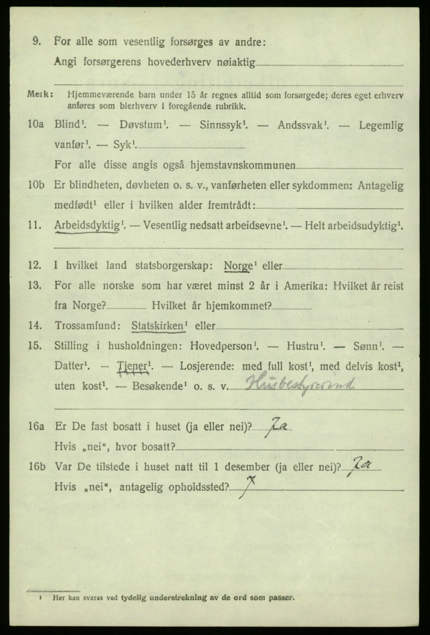 SAB, 1920 census for Gulen, 1920, p. 2098