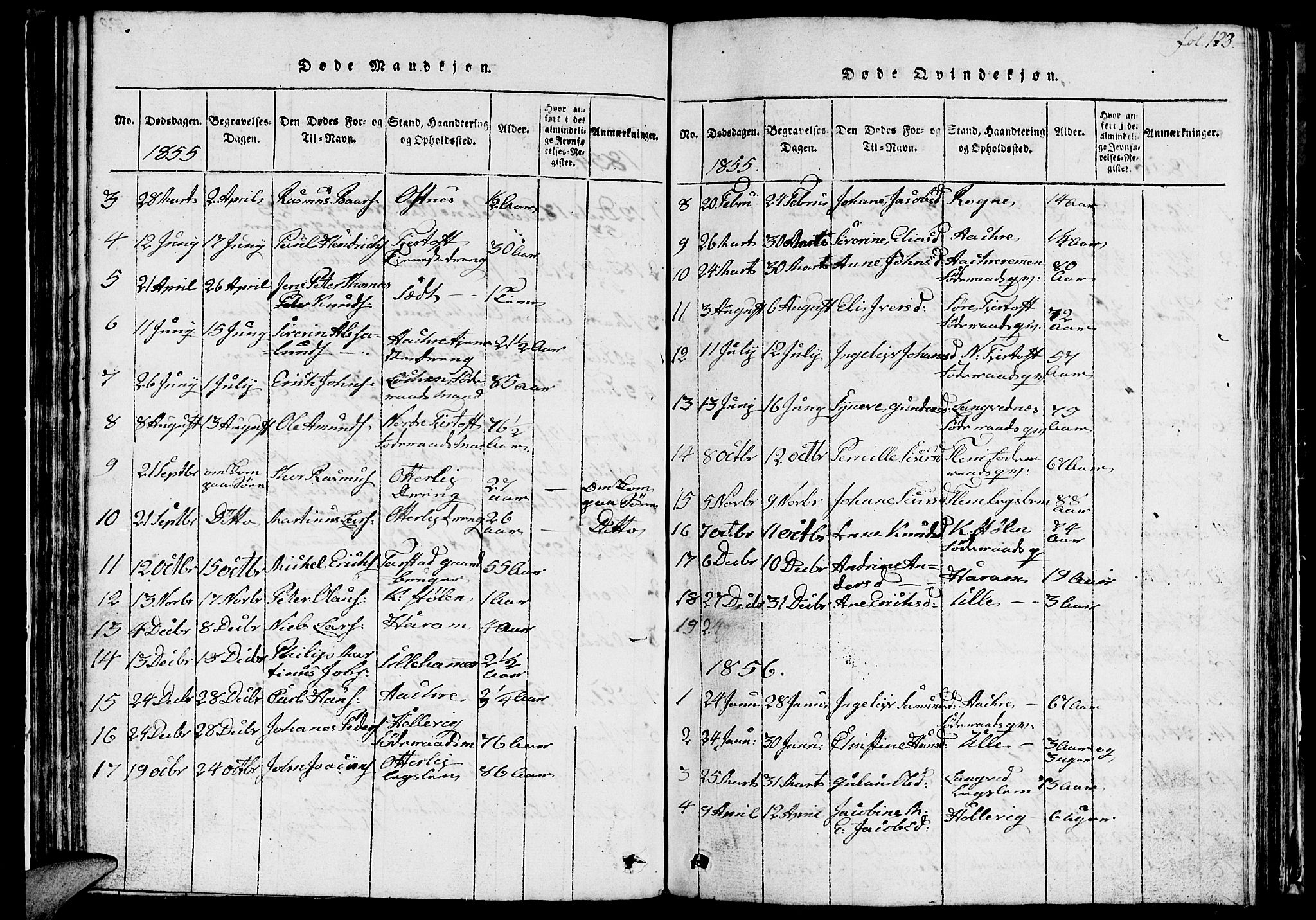 Ministerialprotokoller, klokkerbøker og fødselsregistre - Møre og Romsdal, SAT/A-1454/536/L0506: Parish register (copy) no. 536C01, 1818-1859, p. 123