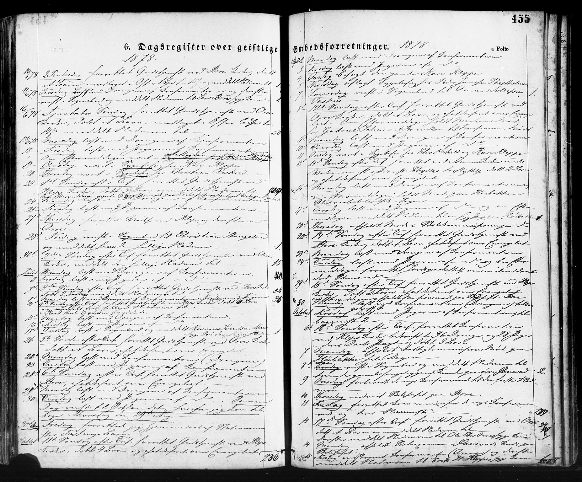 Klepp sokneprestkontor, AV/SAST-A-101803/001/3/30BA/L0006: Parish register (official) no. A 6, 1871-1885, p. 455