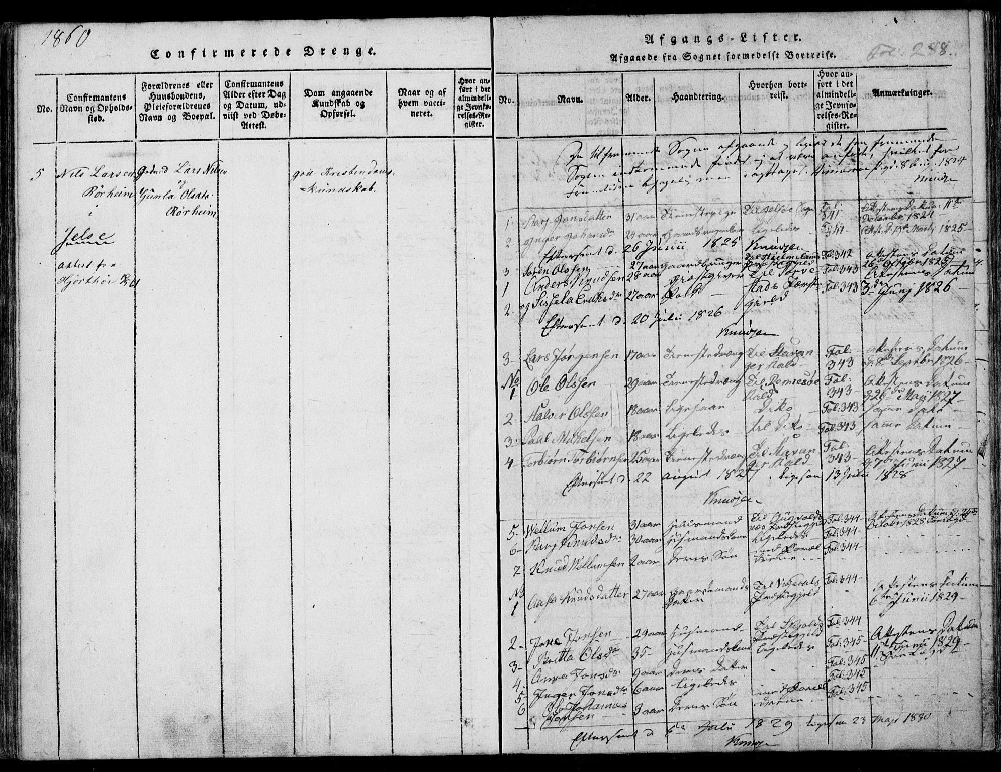 Nedstrand sokneprestkontor, AV/SAST-A-101841/01/IV: Parish register (official) no. A 7, 1816-1870, p. 288