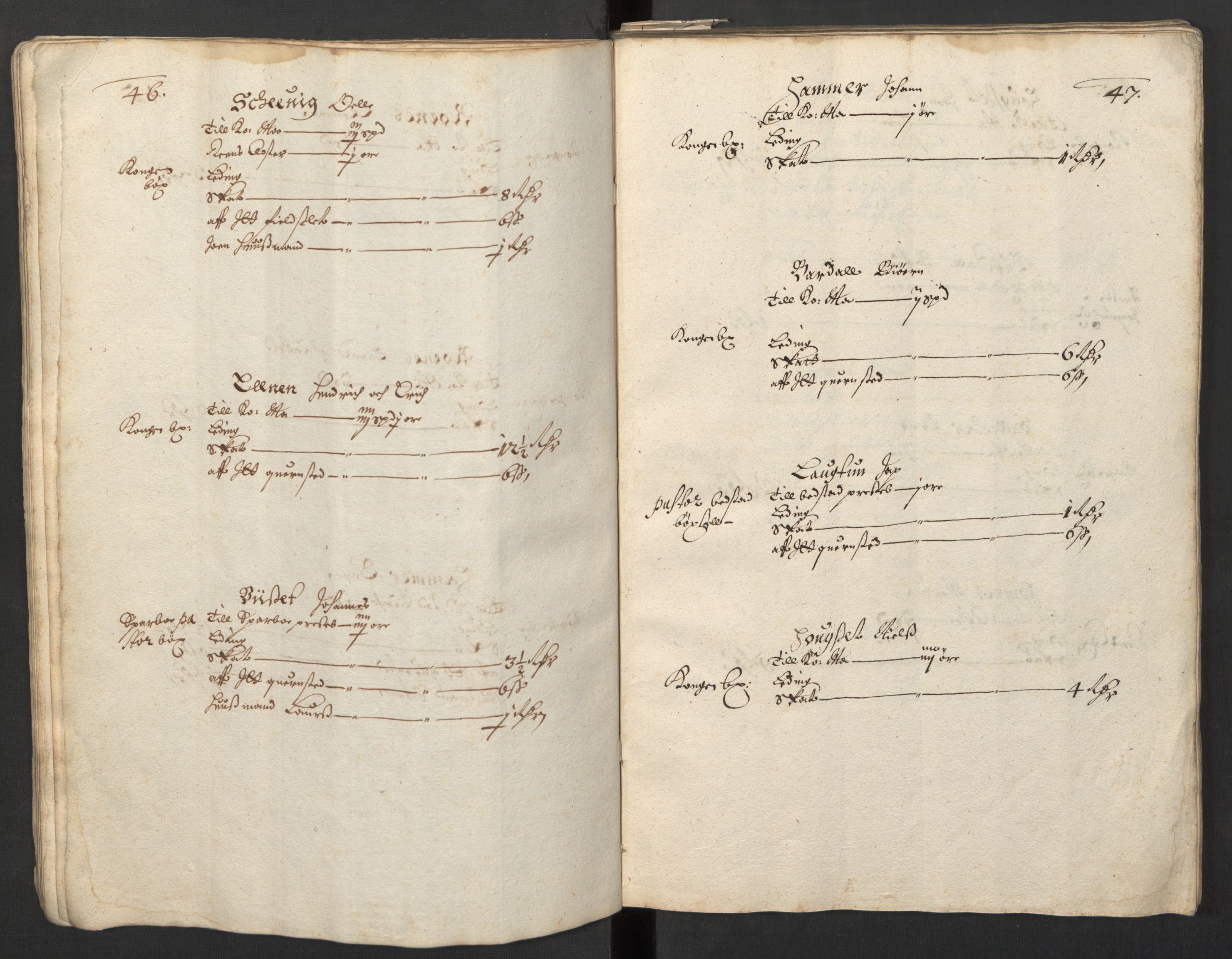 Rentekammeret inntil 1814, Realistisk ordnet avdeling, AV/RA-EA-4070/L/L0029/0001: Trondheim lagdømme: / Alminnelig jordebok og skattemanntall - Inderøy, 1661, p. 46-47