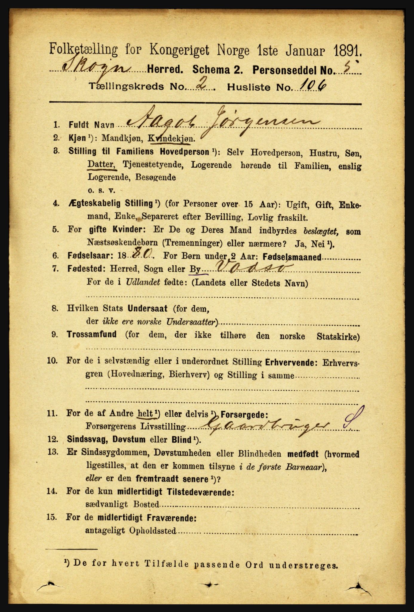 RA, 1891 census for 1719 Skogn, 1891, p. 1529