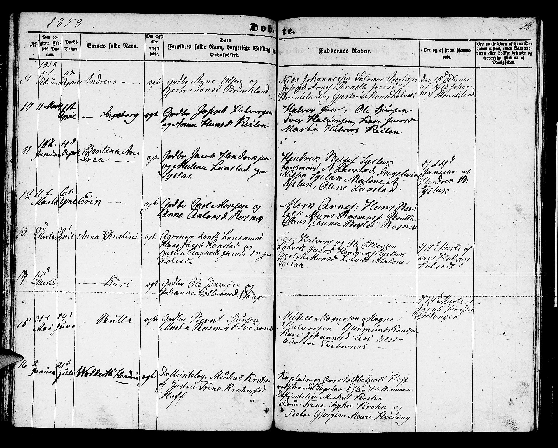 Lindås Sokneprestembete, SAB/A-76701/H/Hab: Parish register (copy) no. B 1, 1853-1866, p. 22