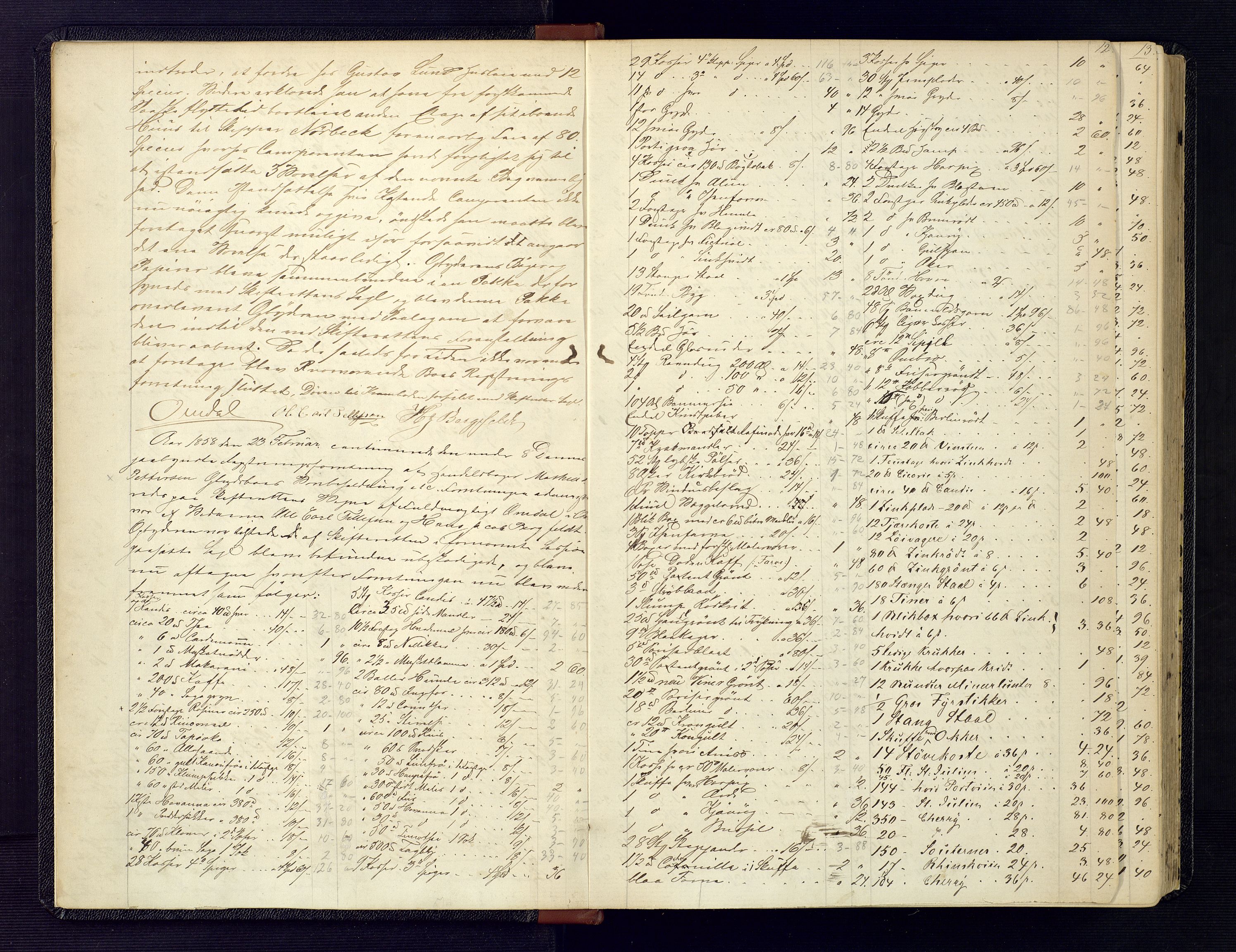 Kristiansand byrett, AV/SAK-1223-0001/H/Hc/L0029: Skifteregistreringsprotokoll nr. 1, med register, 1858-1867, p. 12