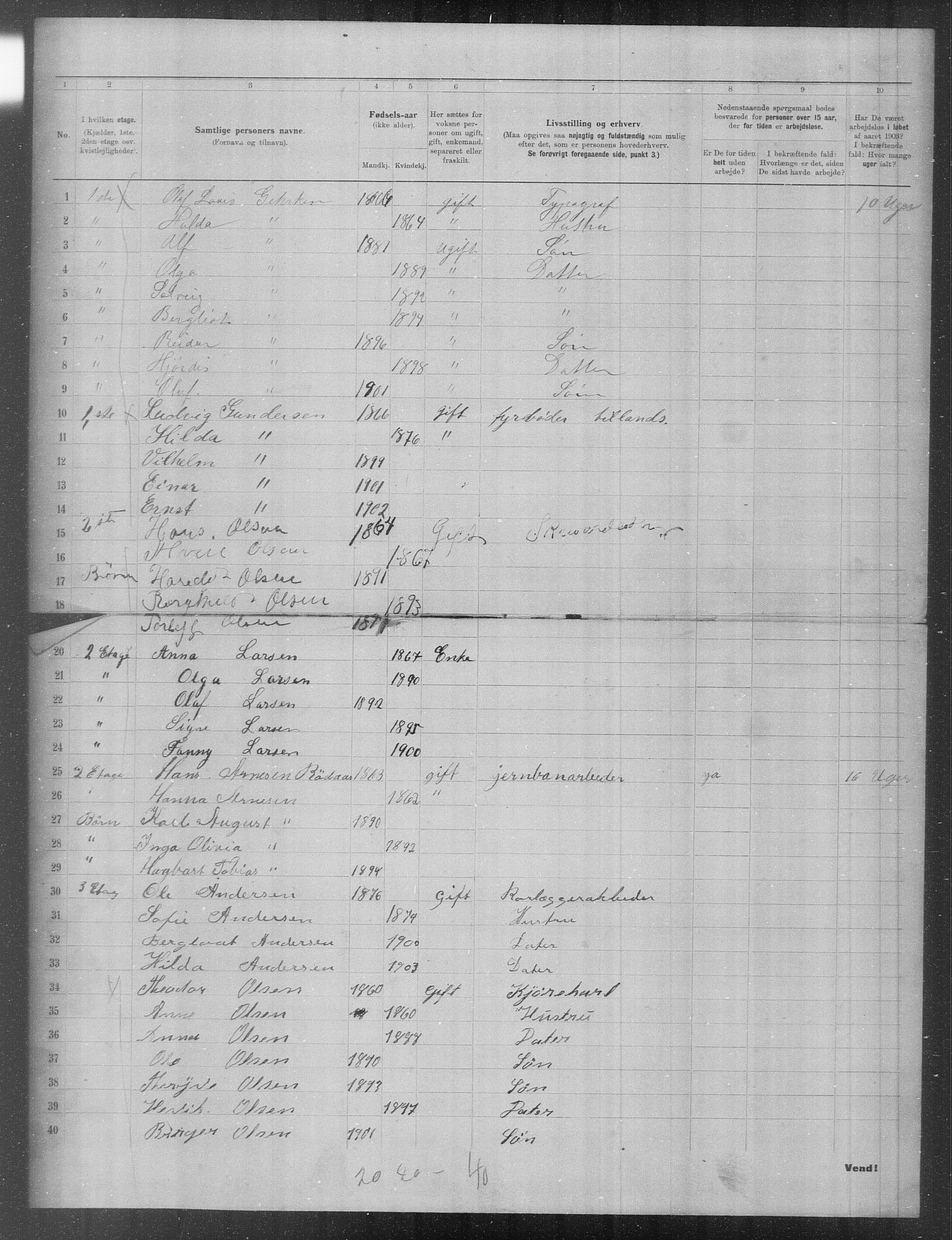 OBA, Municipal Census 1903 for Kristiania, 1903, p. 13409