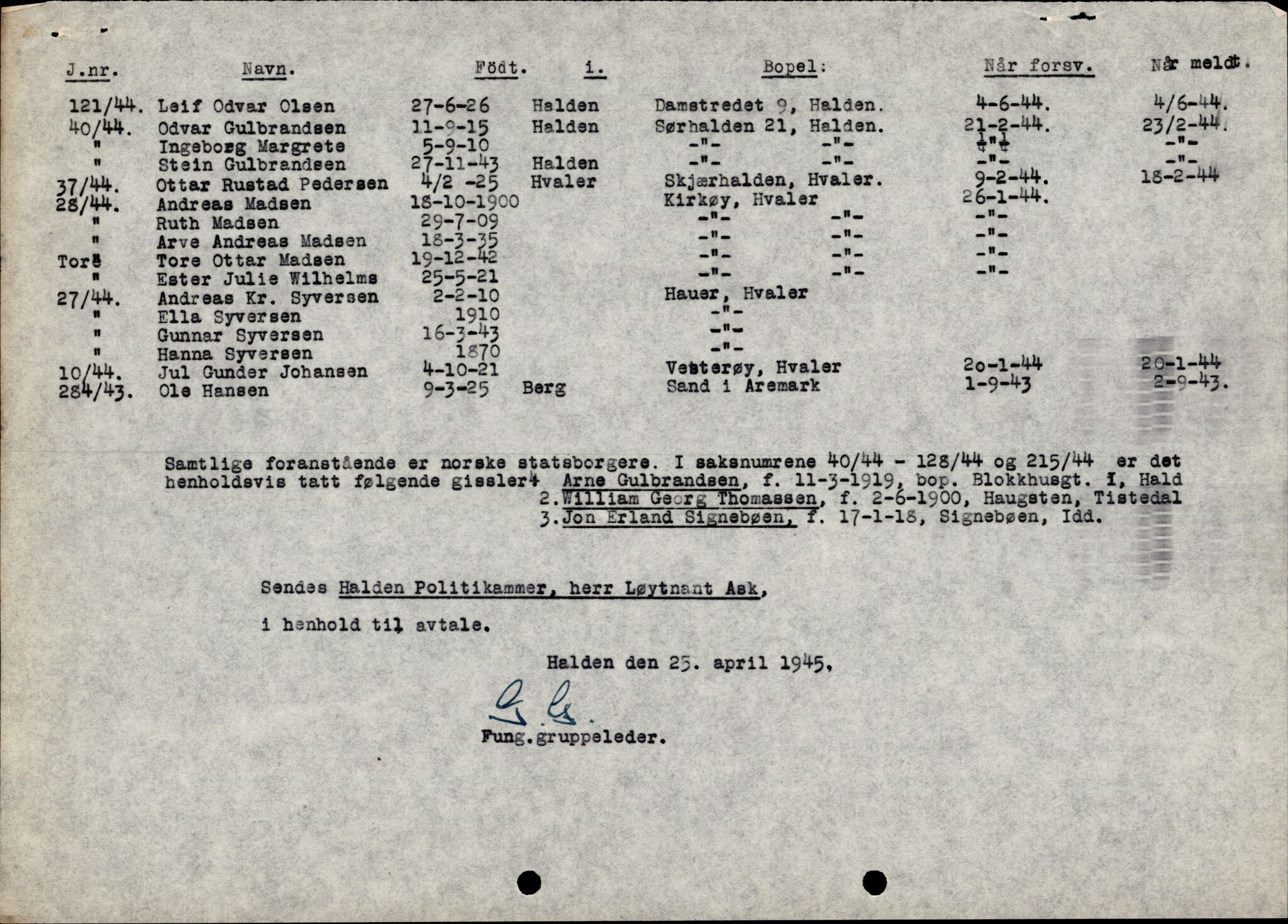 Forsvarets Overkommando. 2 kontor. Arkiv 11.4. Spredte tyske arkivsaker, AV/RA-RAFA-7031/D/Dar/Darc/L0006: BdSN, 1942-1945, p. 977