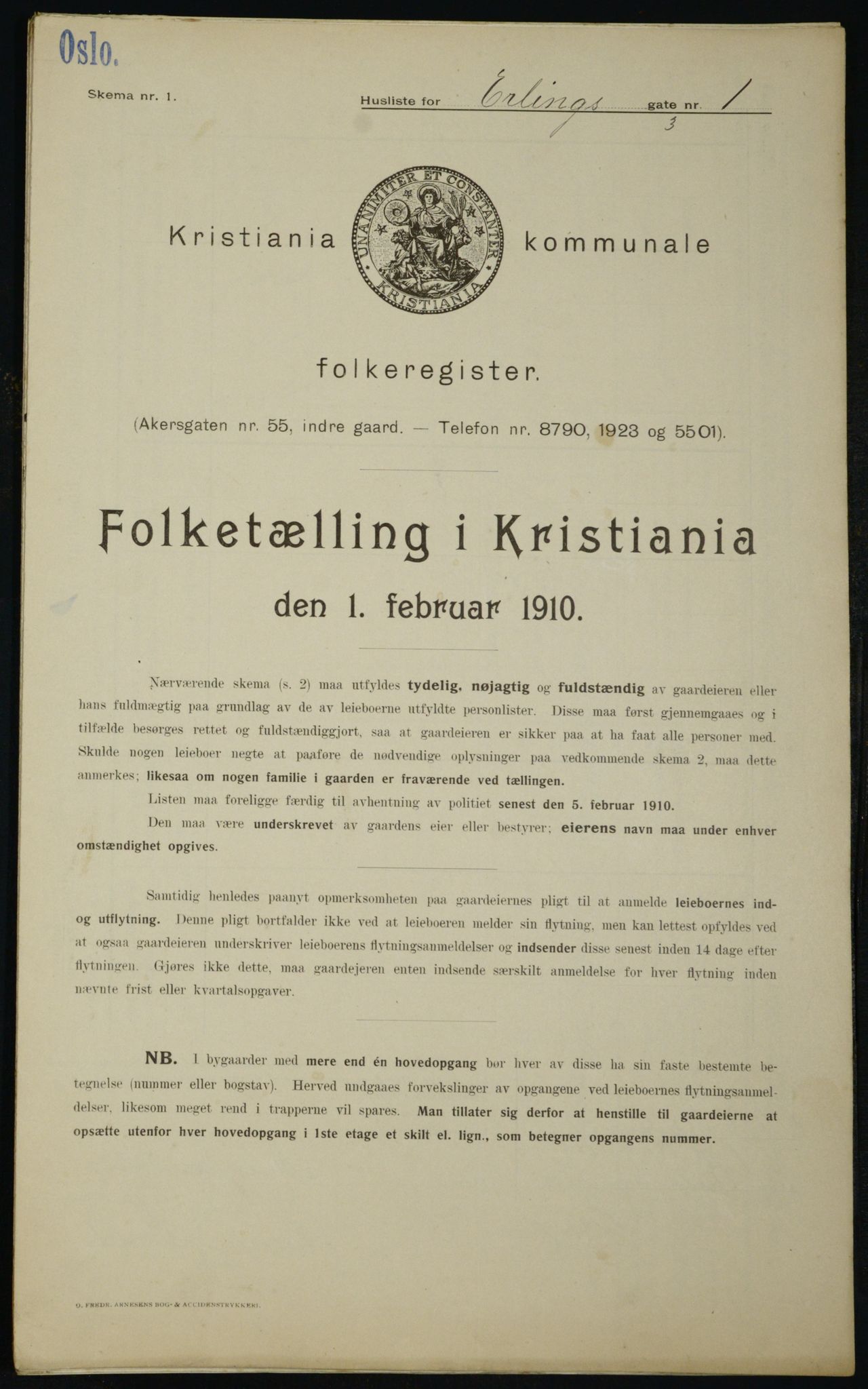 OBA, Municipal Census 1910 for Kristiania, 1910, p. 20656