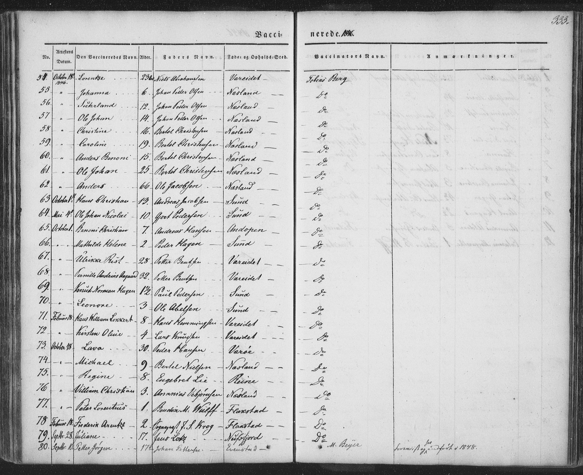 Ministerialprotokoller, klokkerbøker og fødselsregistre - Nordland, SAT/A-1459/885/L1202: Parish register (official) no. 885A03, 1838-1859, p. 333