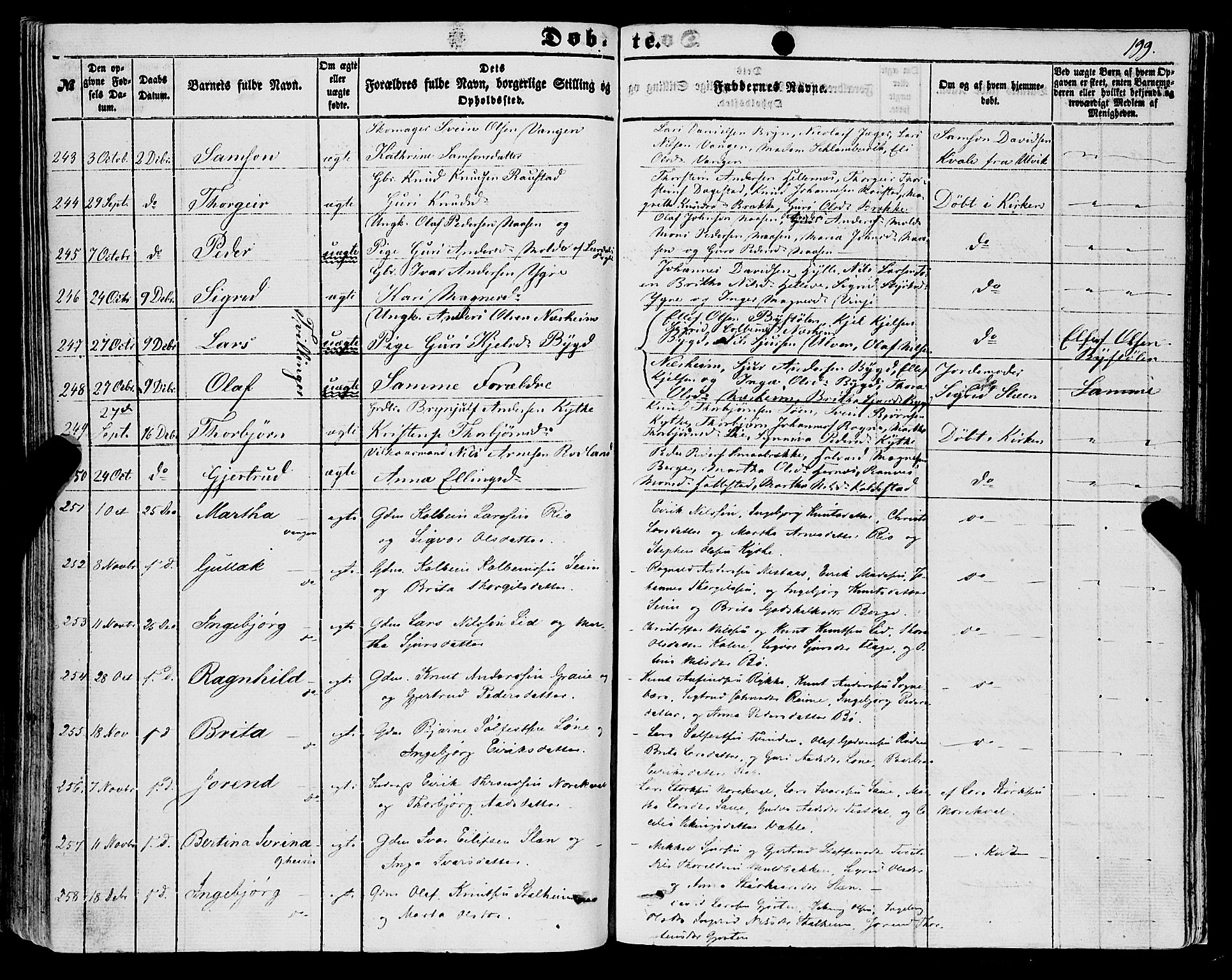 Voss sokneprestembete, SAB/A-79001/H/Haa: Parish register (official) no. A 16, 1849-1863, p. 199