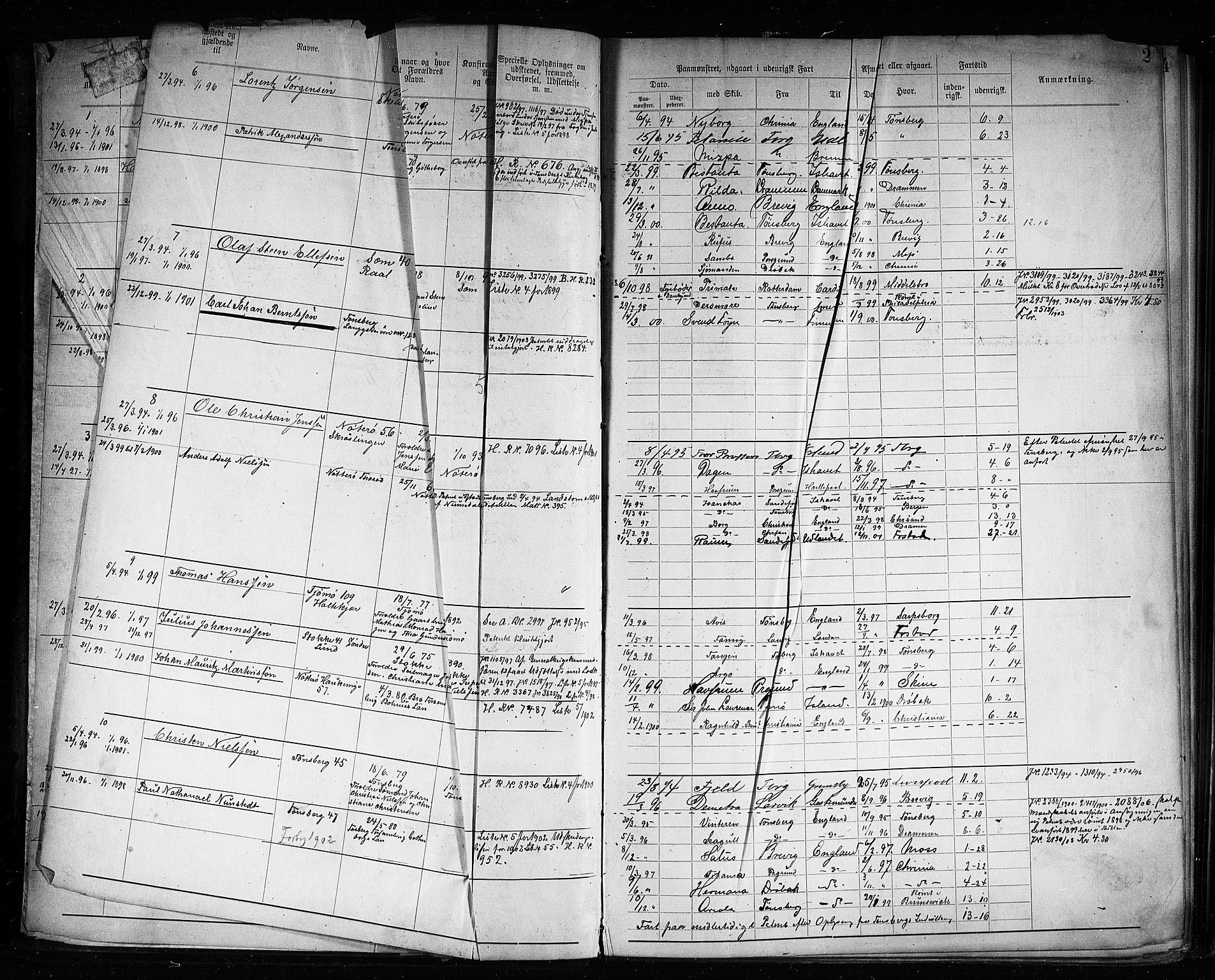 Tønsberg innrulleringskontor, AV/SAKO-A-786/F/Fb/L0008: Annotasjonsrulle Patent nr. 1-2405, 1894-1904, p. 4