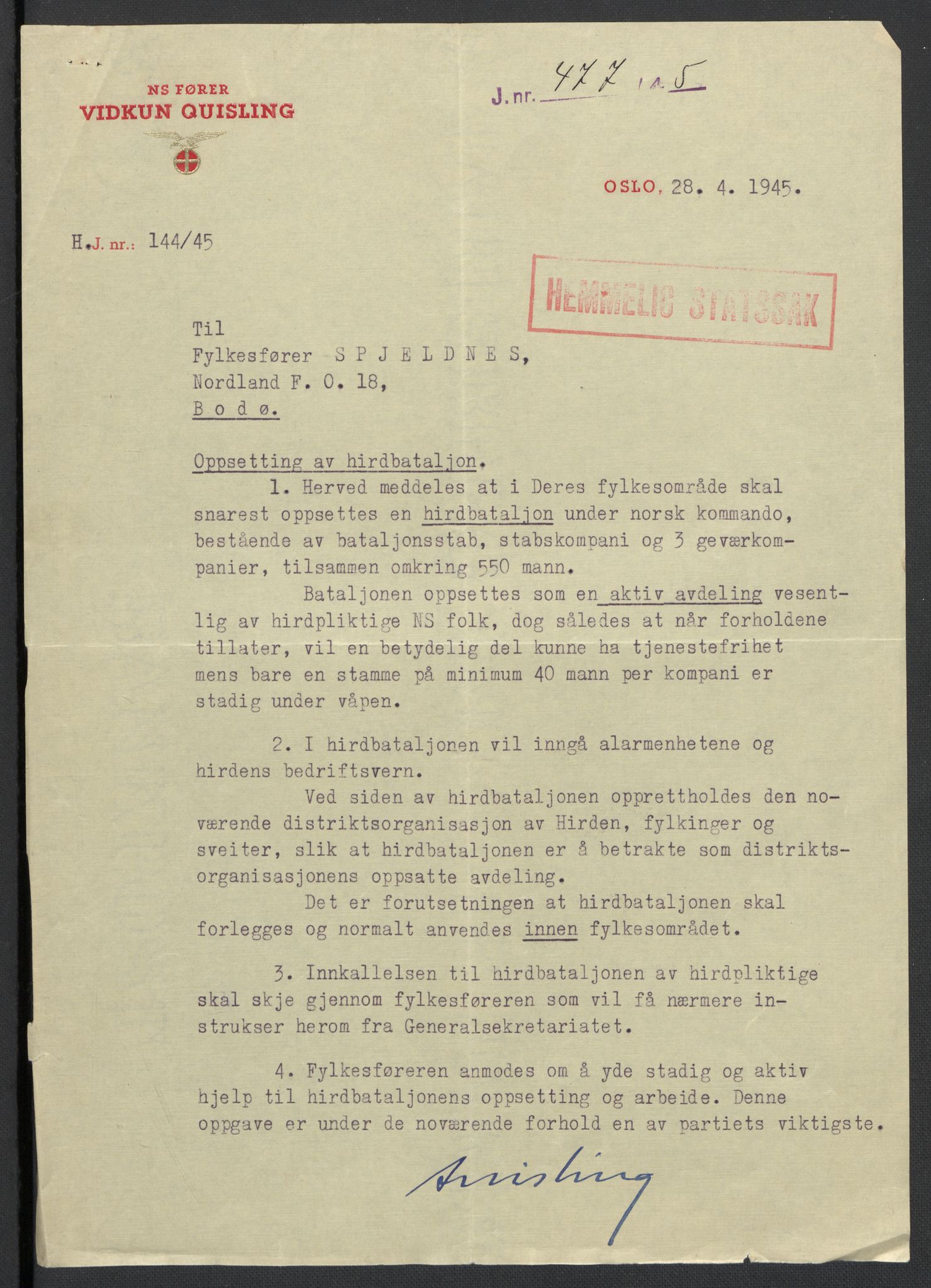 Landssvikarkivet, Oslo politikammer, AV/RA-S-3138-01/D/Da/L0003: Dnr. 29, 1945, p. 1347