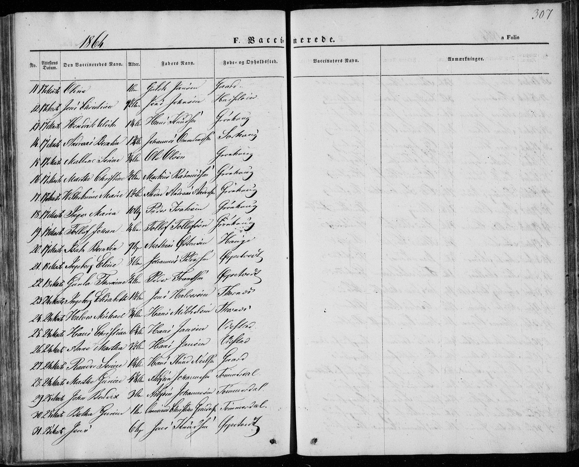 Torvastad sokneprestkontor, AV/SAST-A -101857/H/Ha/Haa/L0011: Parish register (official) no. A 11, 1857-1866, p. 307