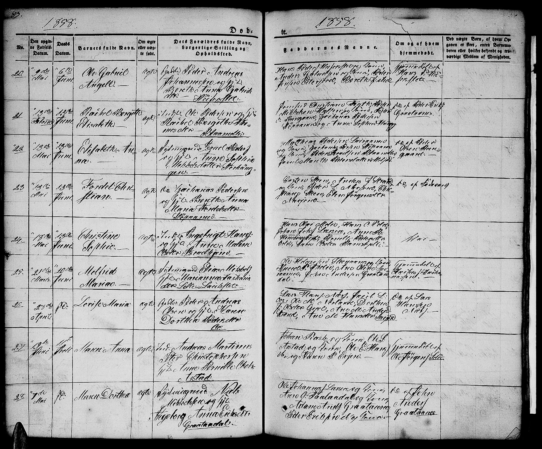 Ministerialprotokoller, klokkerbøker og fødselsregistre - Nordland, AV/SAT-A-1459/846/L0652: Parish register (copy) no. 846C02, 1841-1871, p. 83