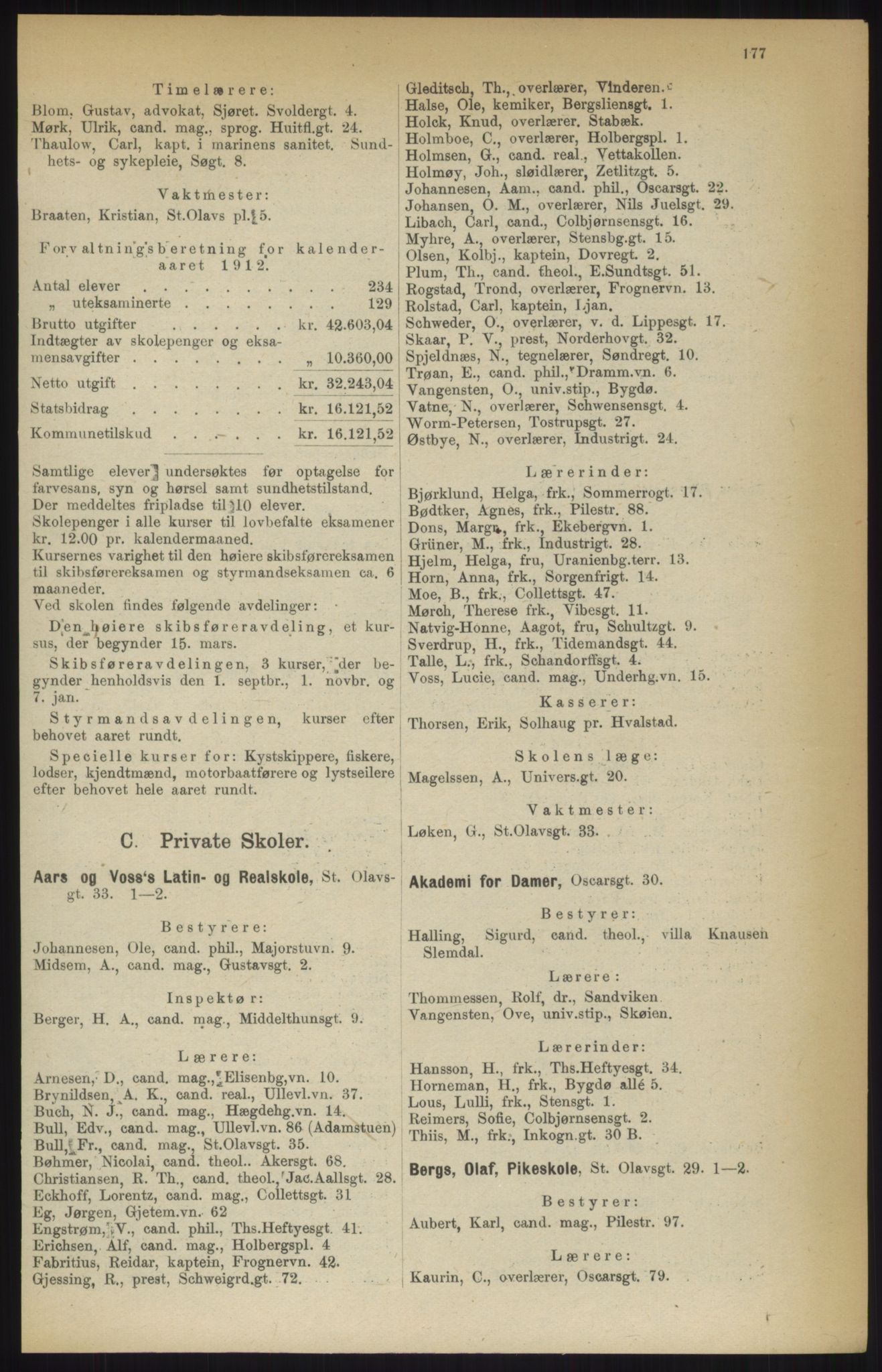 Kristiania/Oslo adressebok, PUBL/-, 1914, p. 177