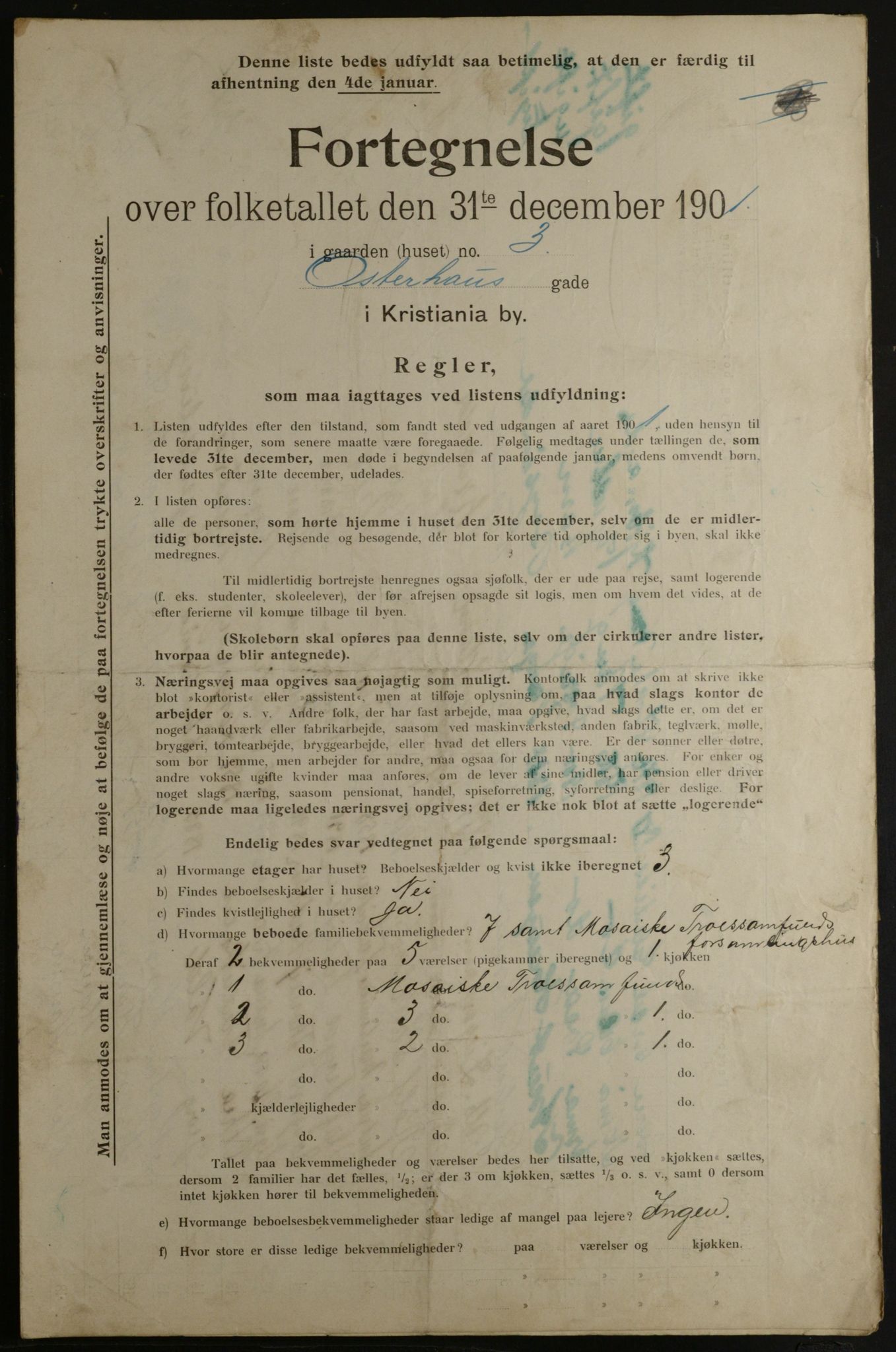 OBA, Municipal Census 1901 for Kristiania, 1901, p. 11868