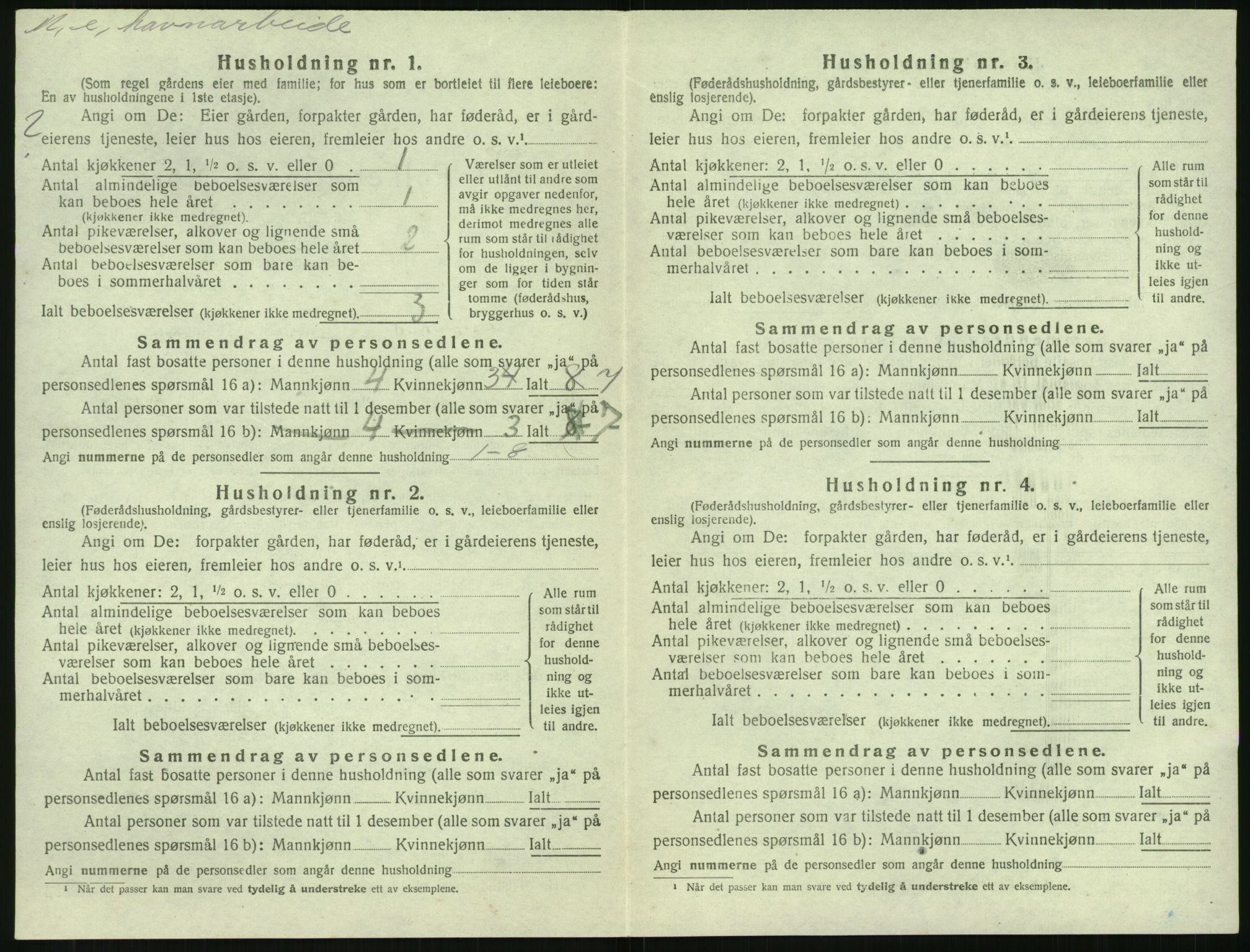 SAK, 1920 census for Øyestad, 1920, p. 1703