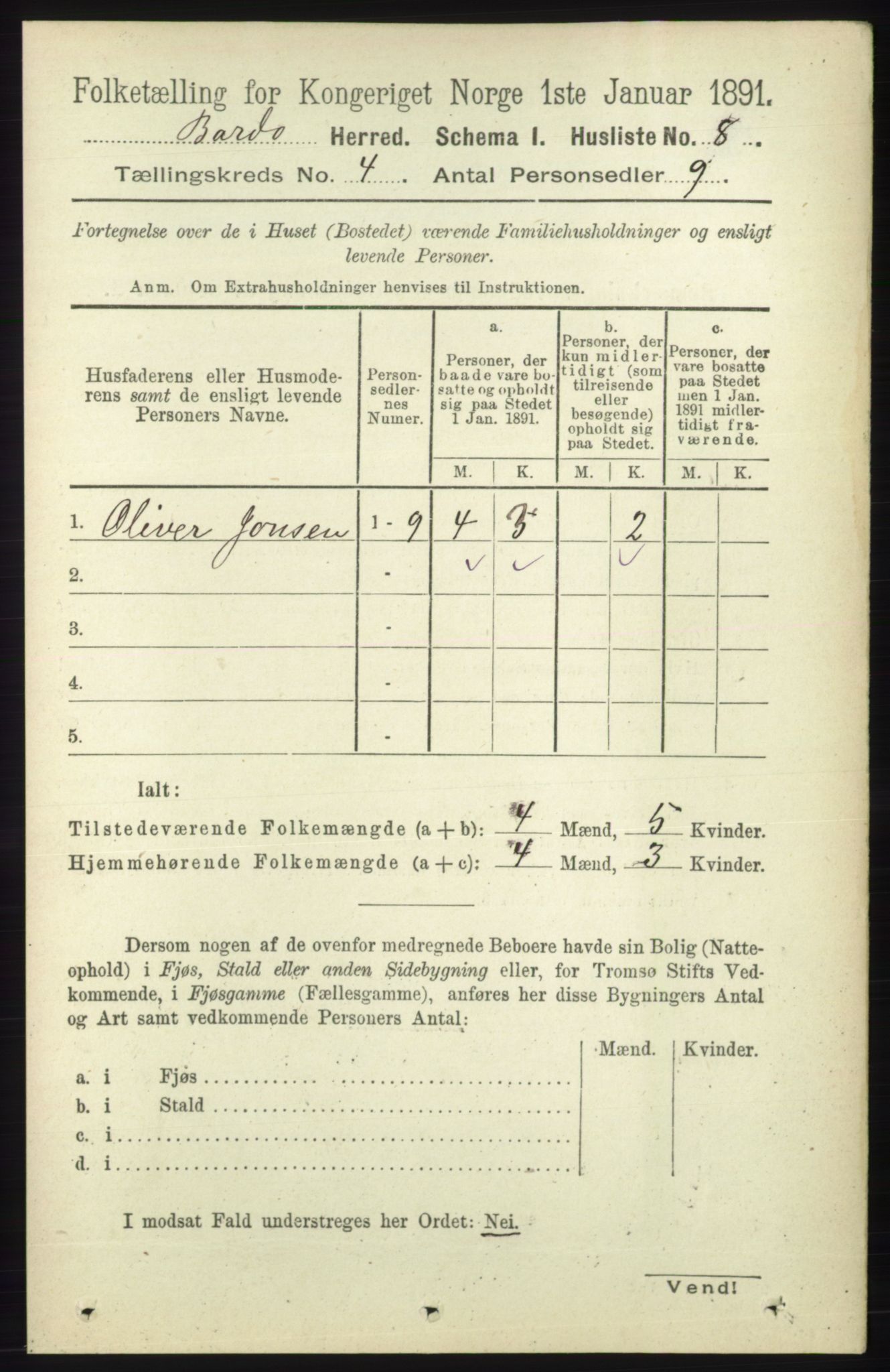 RA, 1891 census for 1922 Bardu, 1891, p. 1283