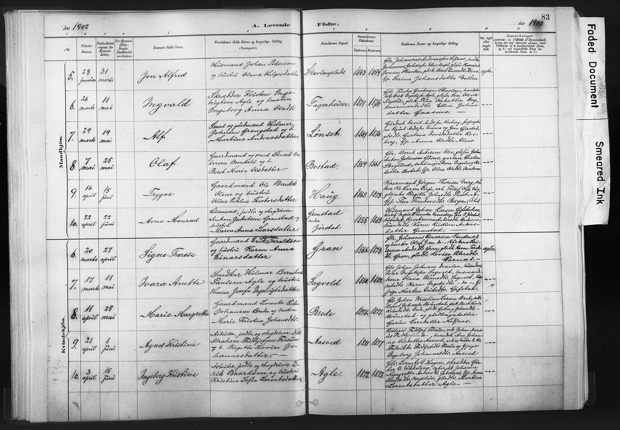 Ministerialprotokoller, klokkerbøker og fødselsregistre - Nord-Trøndelag, SAT/A-1458/749/L0474: Parish register (official) no. 749A08, 1887-1903, p. 83
