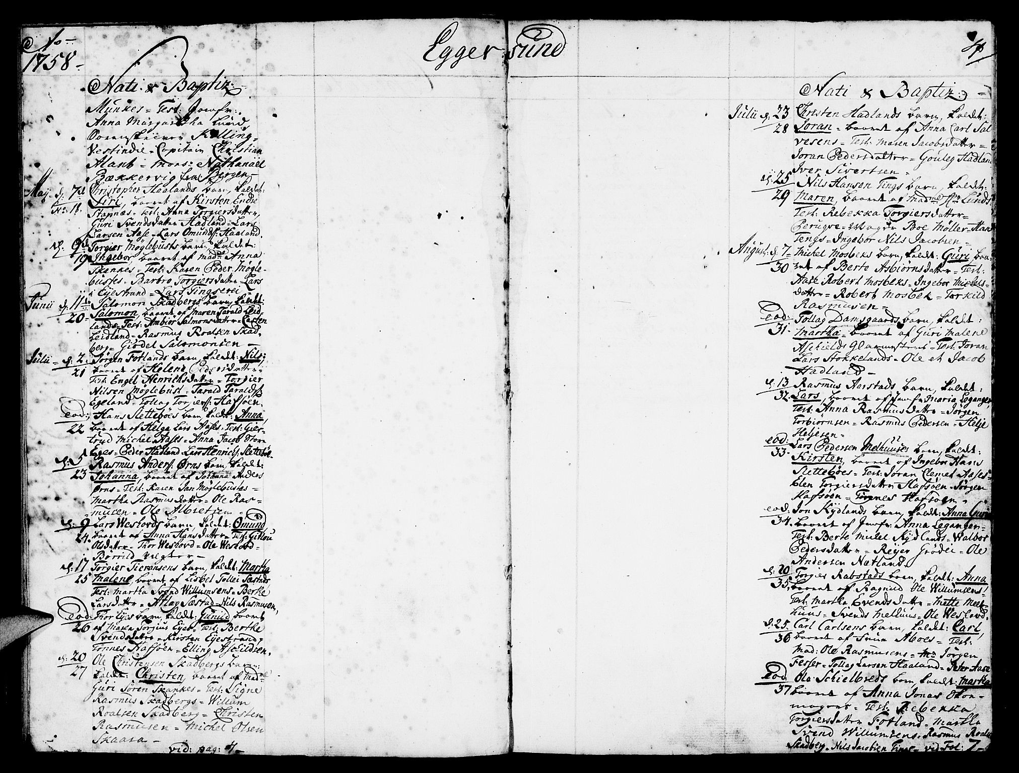 Eigersund sokneprestkontor, AV/SAST-A-101807/S08/L0003: Parish register (official) no. A 3, 1758-1775, p. 4