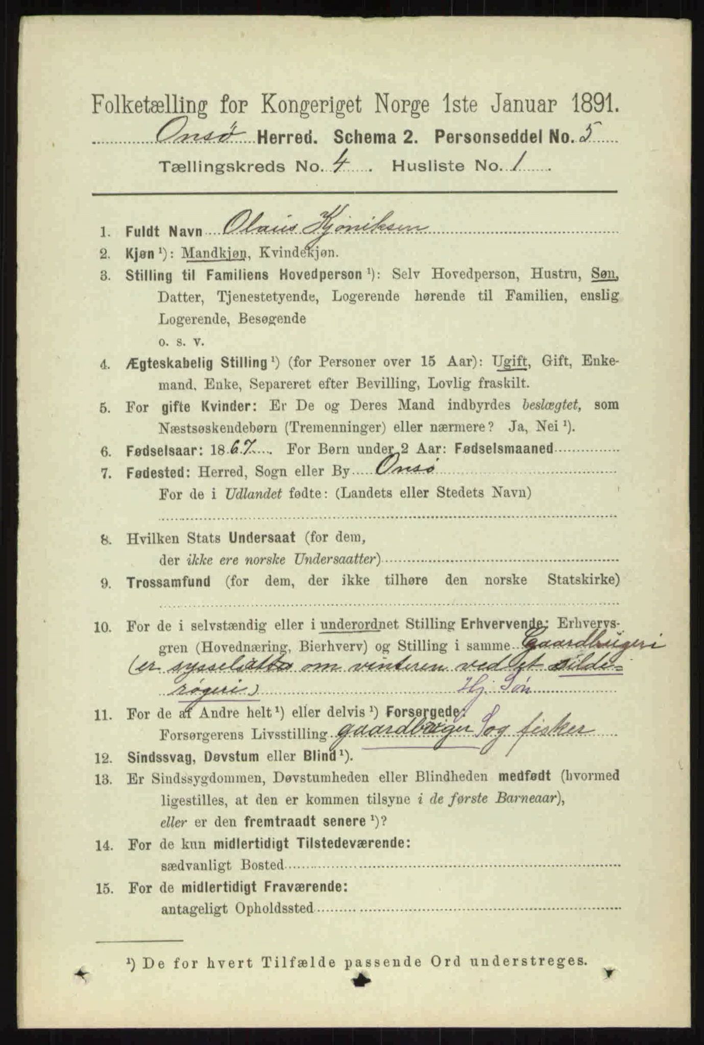 RA, 1891 census for 0134 Onsøy, 1891, p. 2732