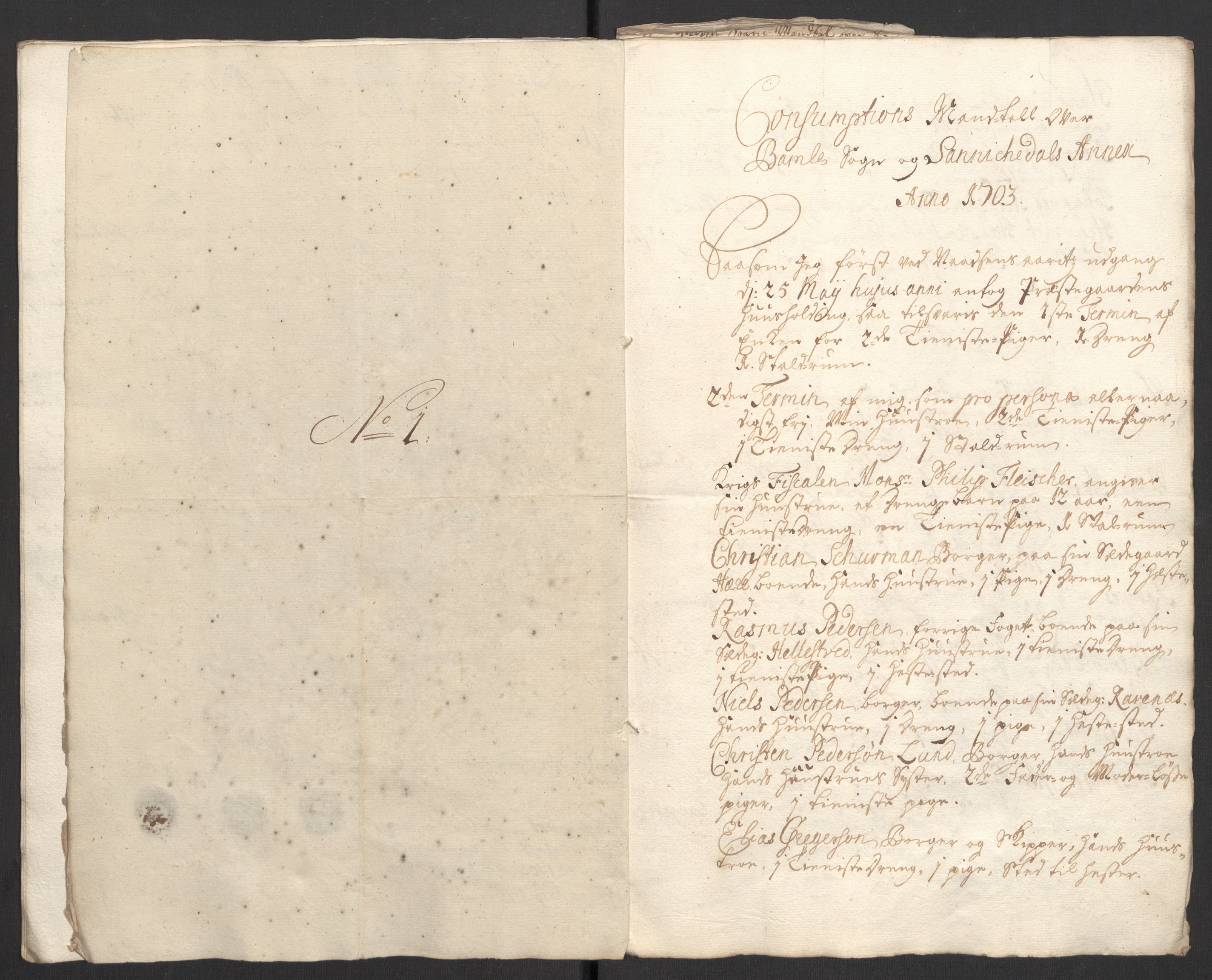 Rentekammeret inntil 1814, Reviderte regnskaper, Fogderegnskap, AV/RA-EA-4092/R36/L2109: Fogderegnskap Øvre og Nedre Telemark og Bamble, 1703, p. 254