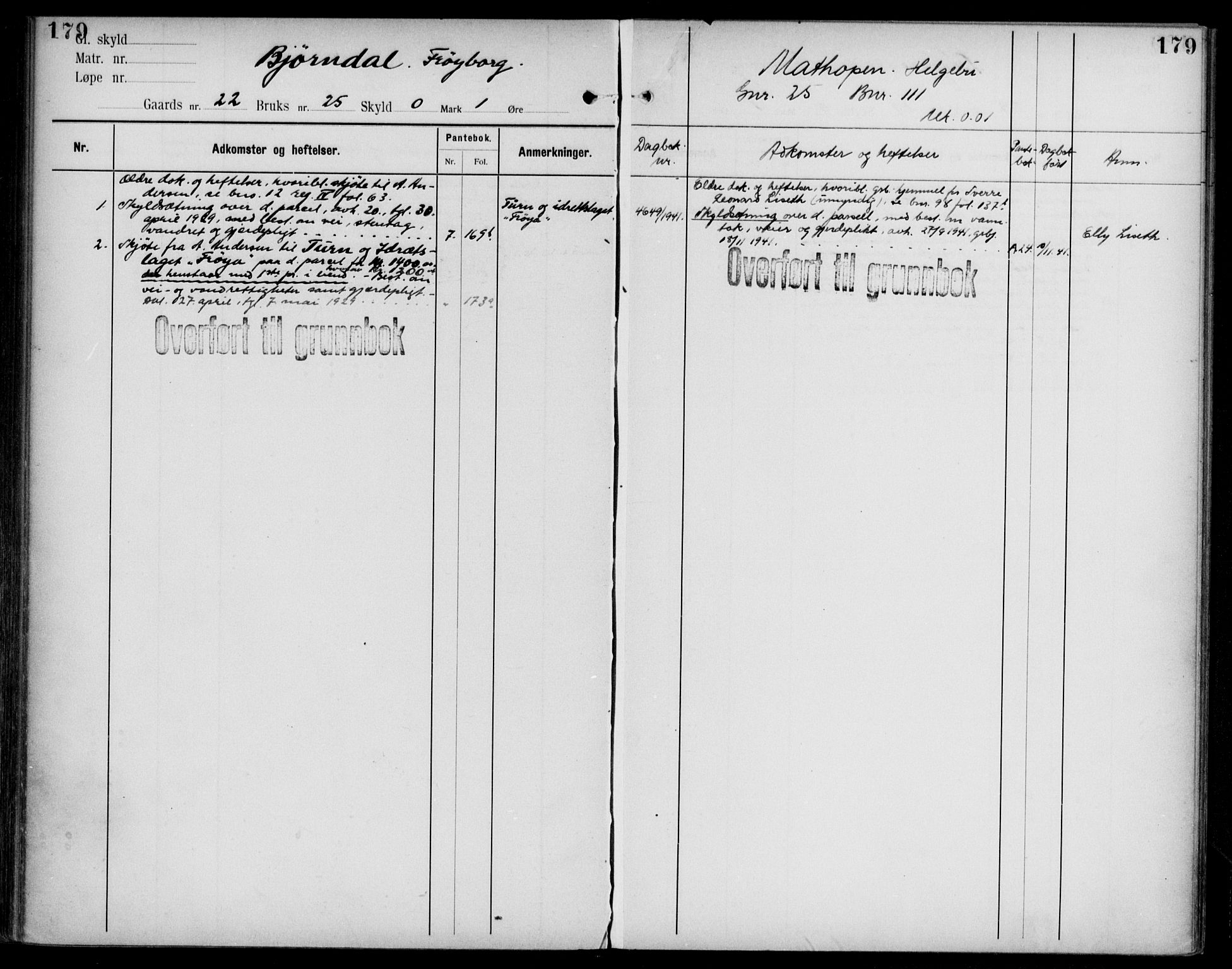 Midhordland sorenskriveri, AV/SAB-A-3001/1/G/Ga/Gab/L0108: Mortgage register no. II.A.b.108, p. 179