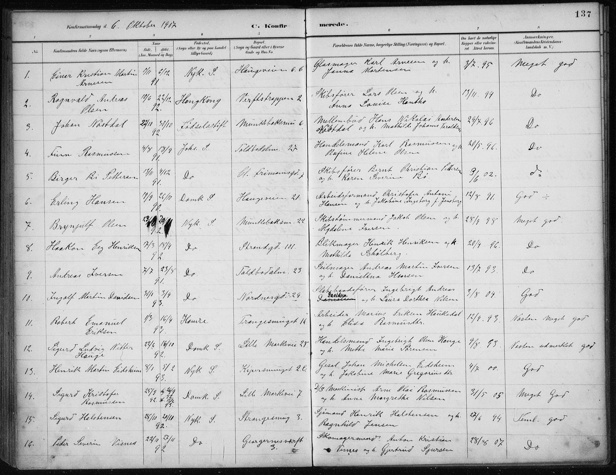 Nykirken Sokneprestembete, SAB/A-77101/H/Haa/L0027: Parish register (official) no. C 6, 1886-1913, p. 137