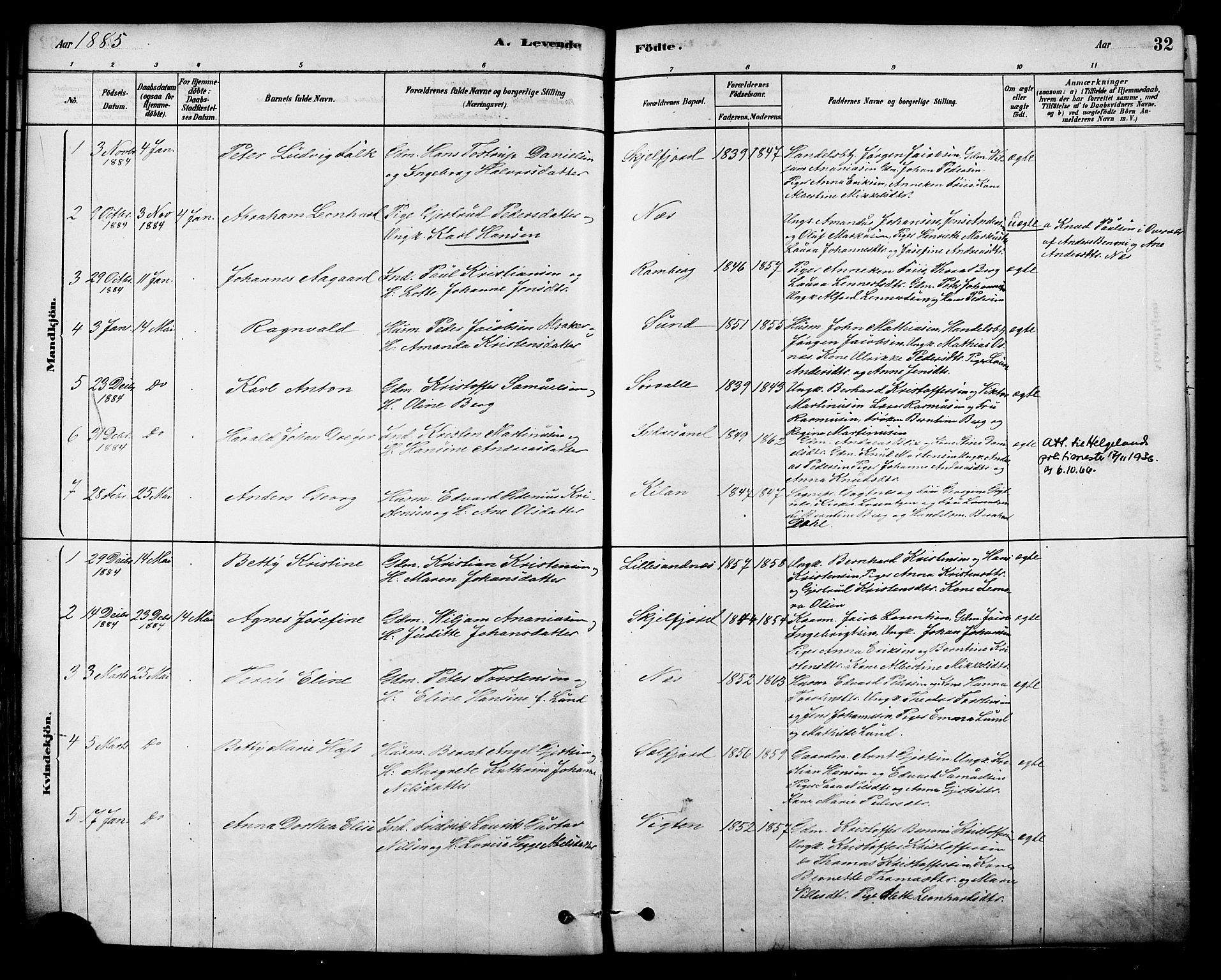 Ministerialprotokoller, klokkerbøker og fødselsregistre - Nordland, AV/SAT-A-1459/885/L1204: Parish register (official) no. 885A05, 1878-1892, p. 32